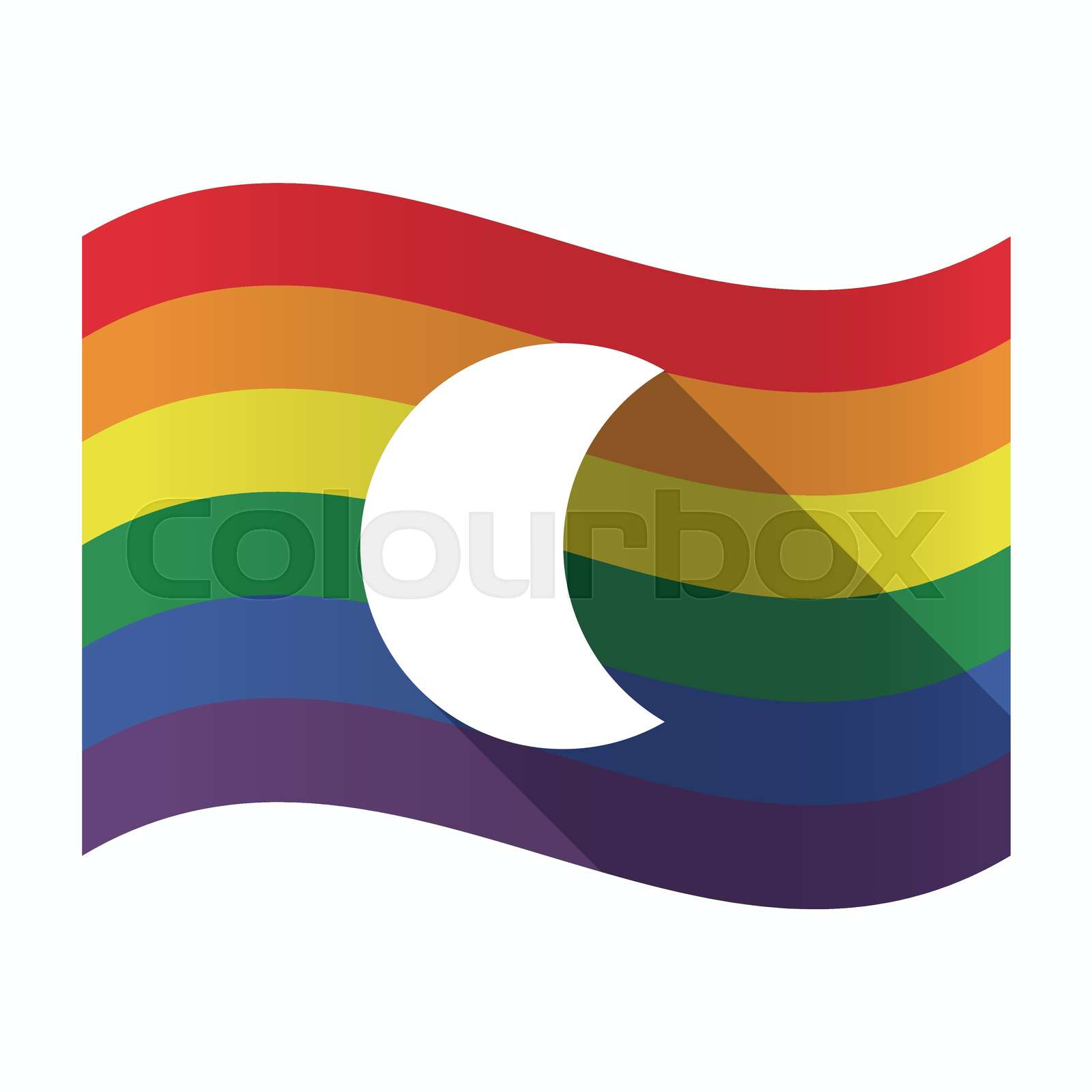 Isolated Gay Pride Flag With A Moon Stock Vector Colourbox