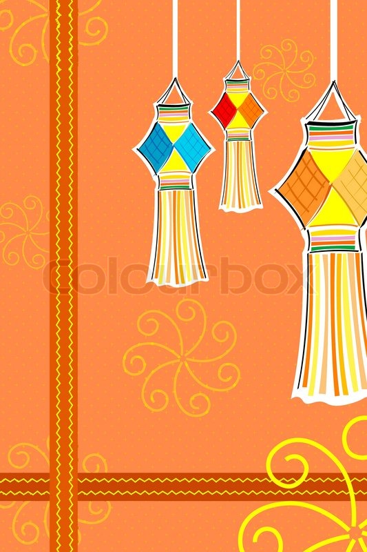 Ilration Of Diwali Card With Candle Stock Vector Colourbox