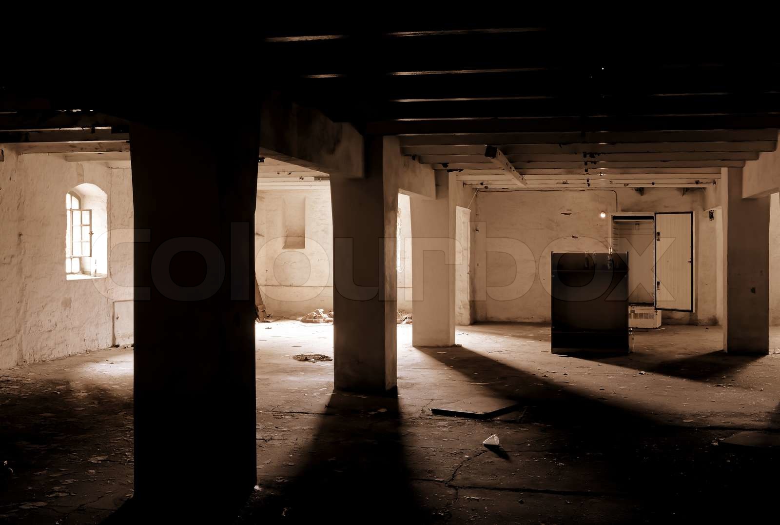 dark room Stock image Colourbox