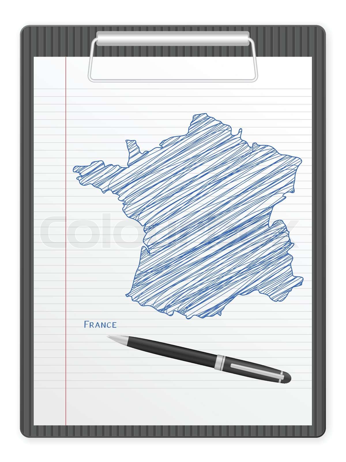 clipboard France map Stock vector Colourbox