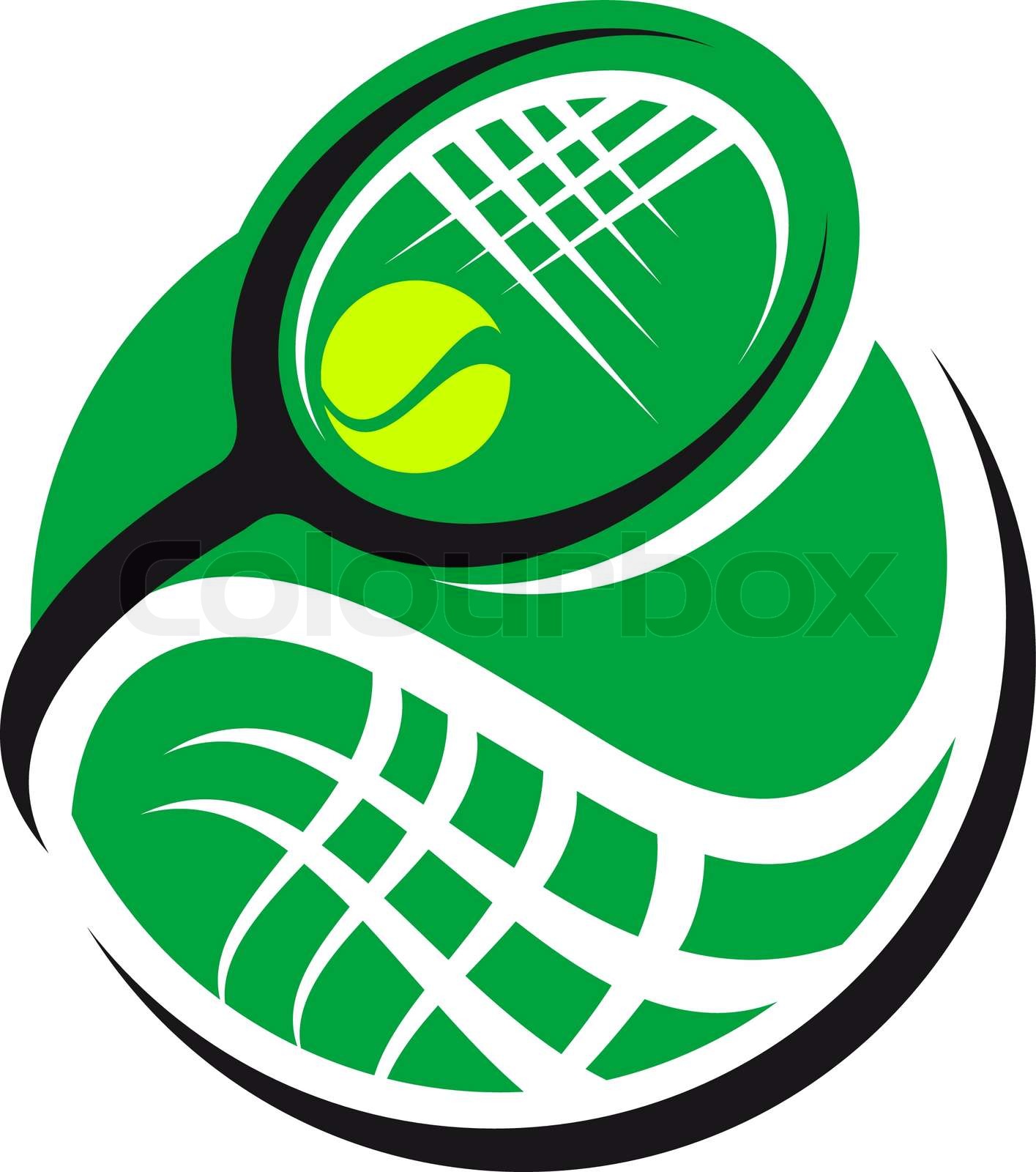 Tennis ball and racquet icon Stock vector Colourbox