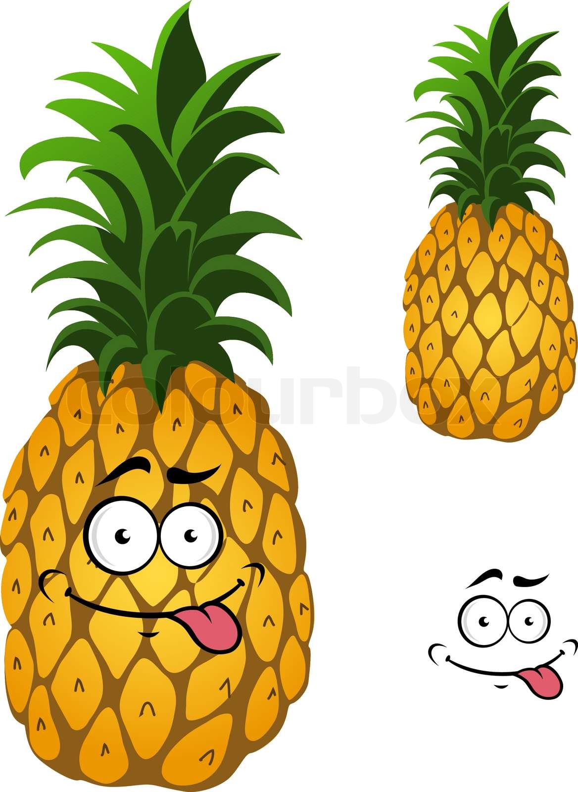 CartoonAnanasFrucht StockVektor Colourbox