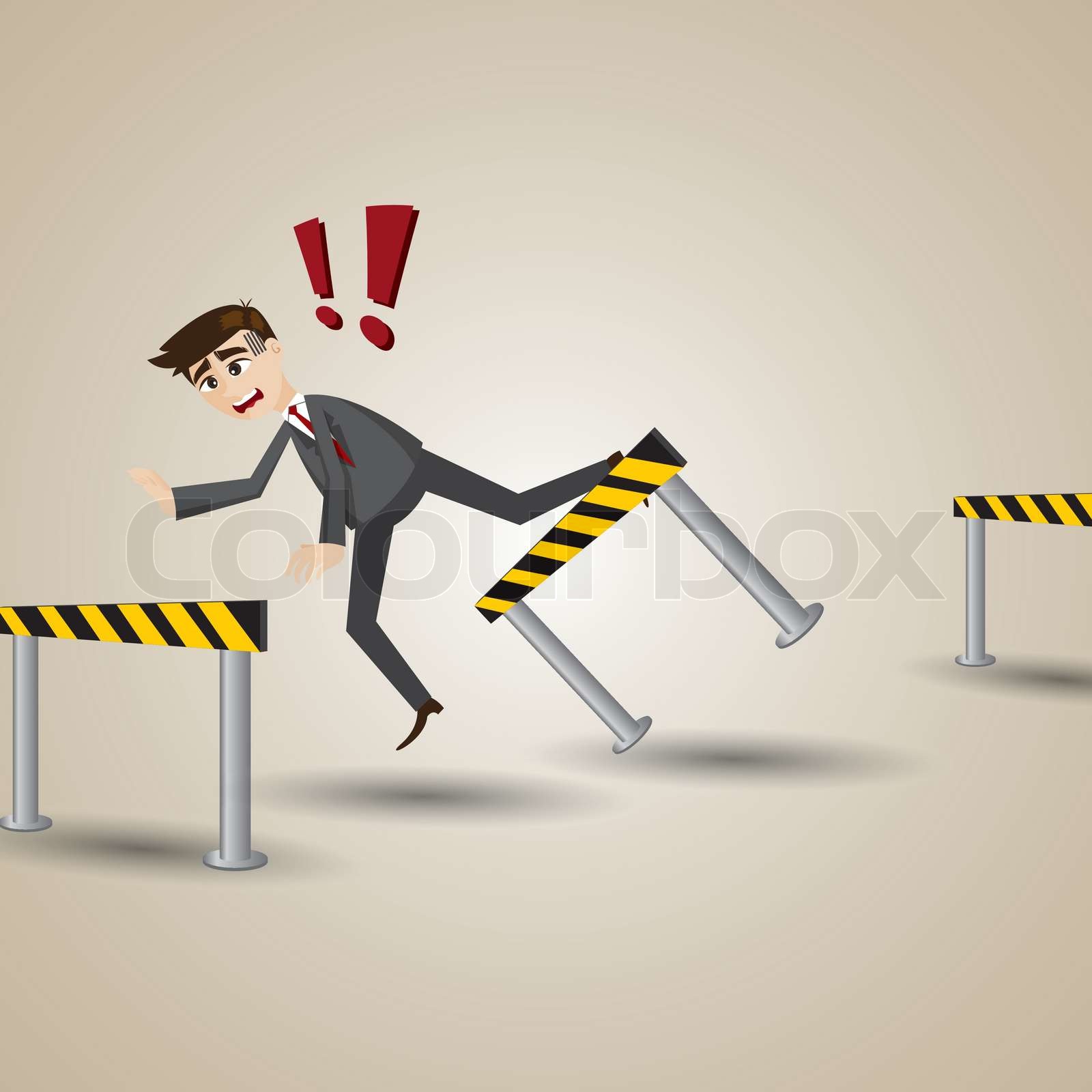 Cartoon Geschäftsmann mit Hindernis | Stock-Vektor | Colourbox