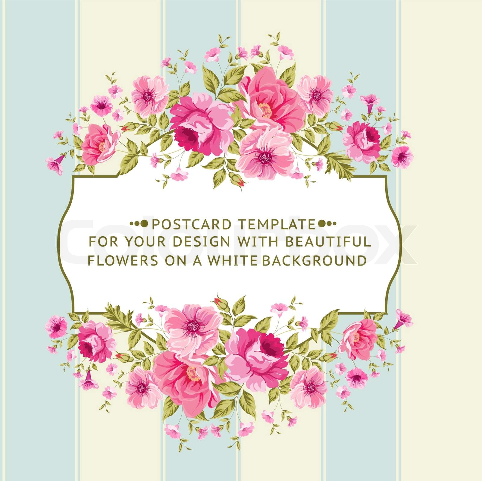 Border of flowers in vintage style. | Stock vector | Colourbox