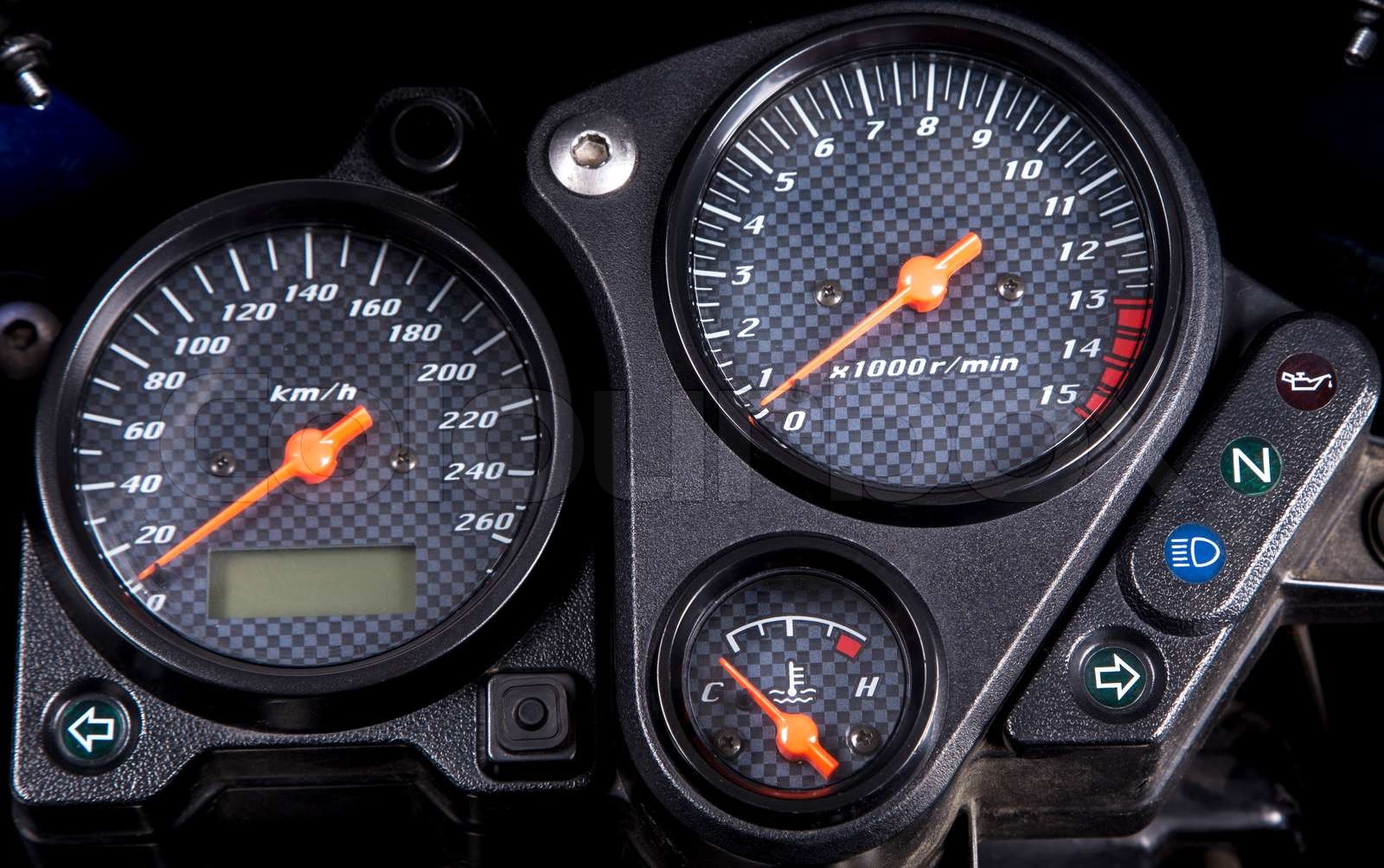 Motorcycle dashboard. Stock image Colourbox