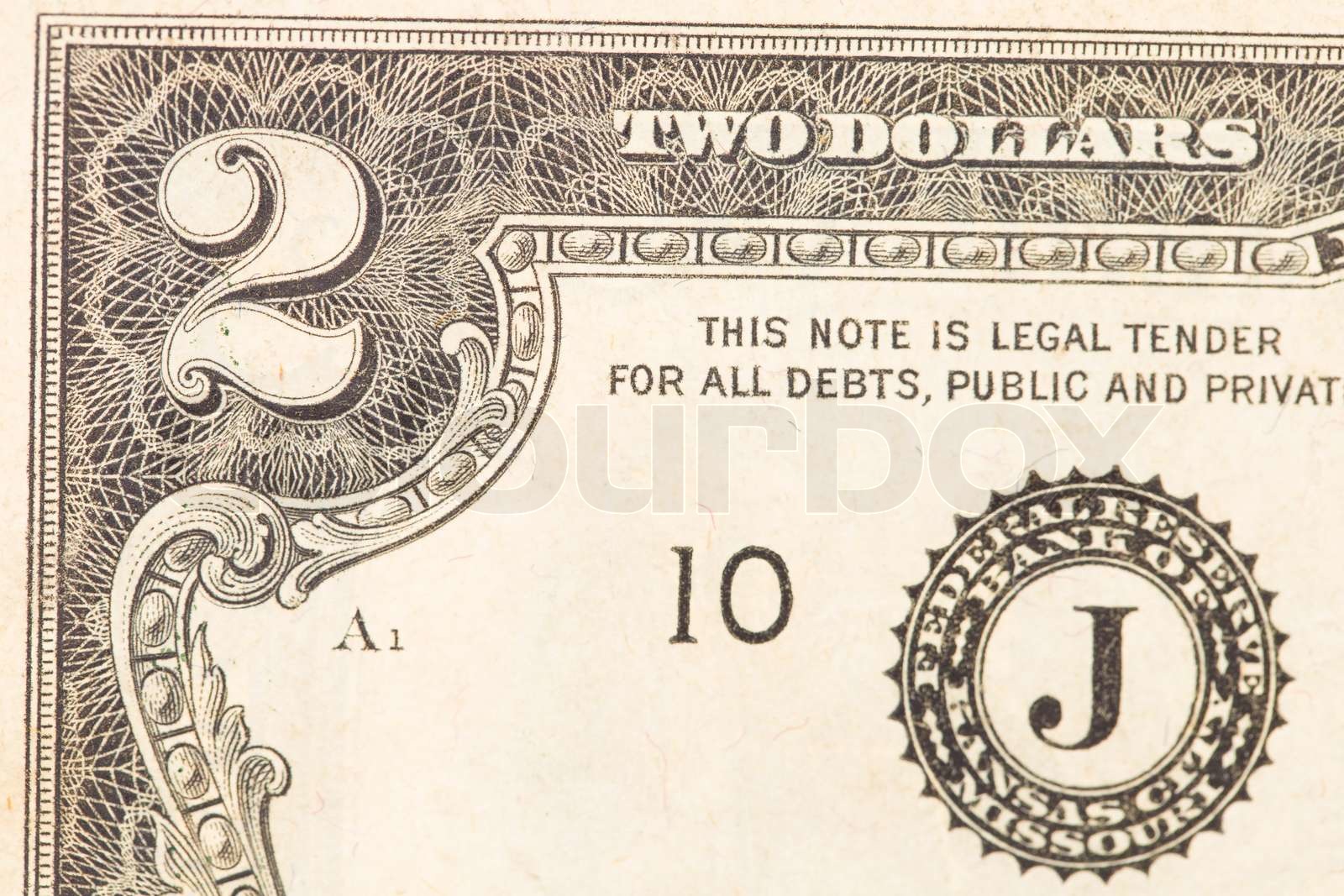 Two Dollar Bill Stock Image Colourbox