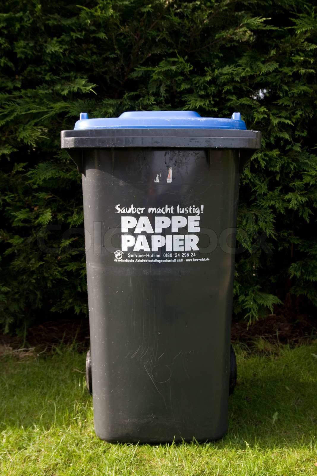 Recycling bin for papers Stock image Colourbox