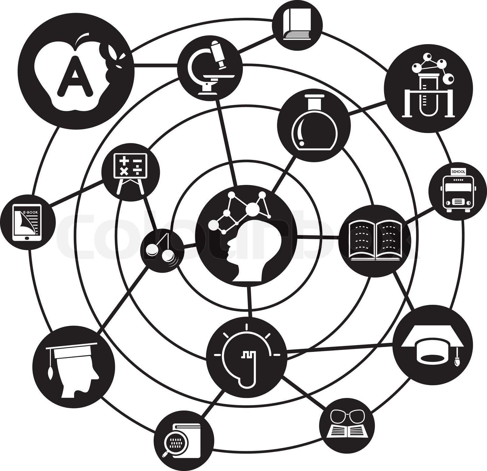 education network, connecting diagram Stock vector Colourbox