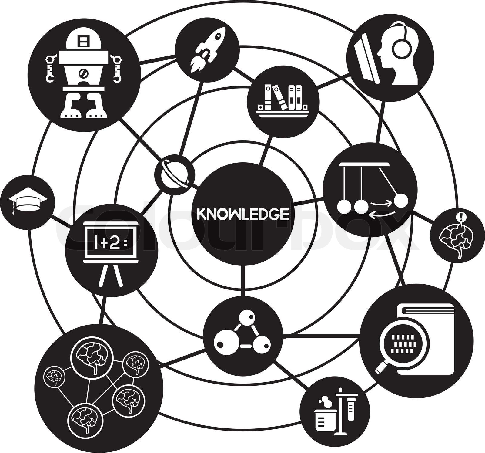knowledge network, connecting network diagram Stock vector Colourbox