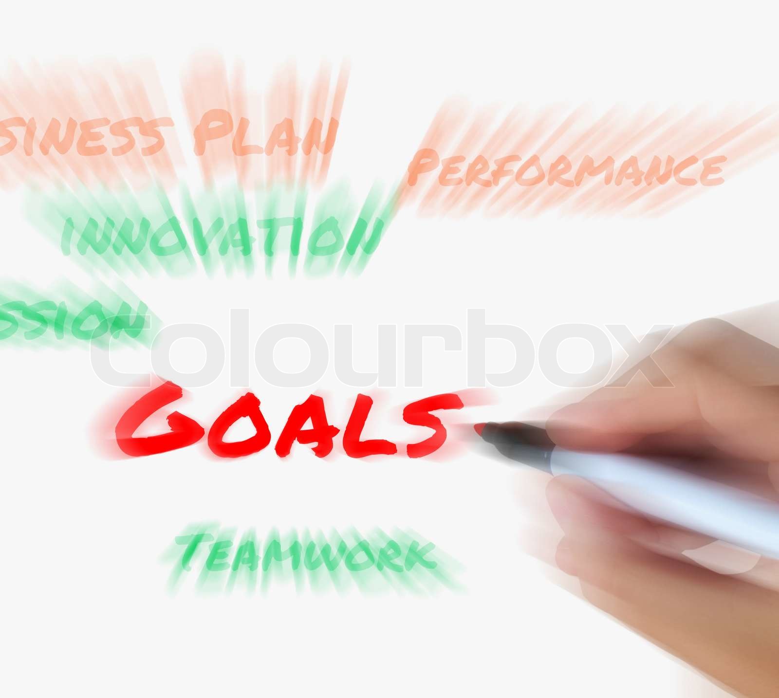 Ziele auf Whiteboard zeigt Ziele und Ziele | Stock Bild | Colourbox
