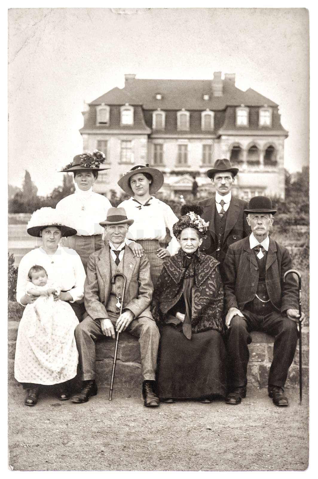 Old Photography Of A Wealthy Family Stock Image Colourbox