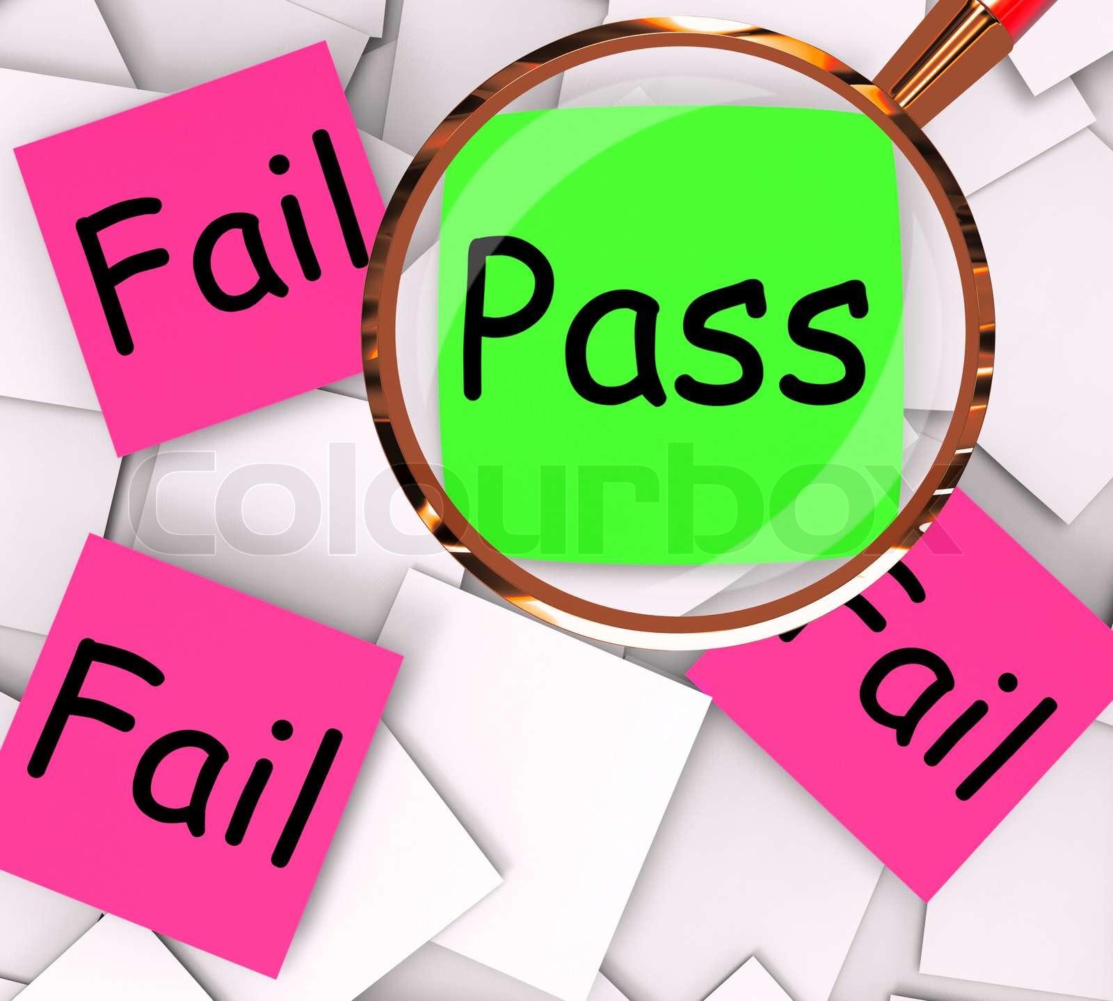Pass Fail Post-It Papers Mean Approved Or Unsuccessful | Stock image ...