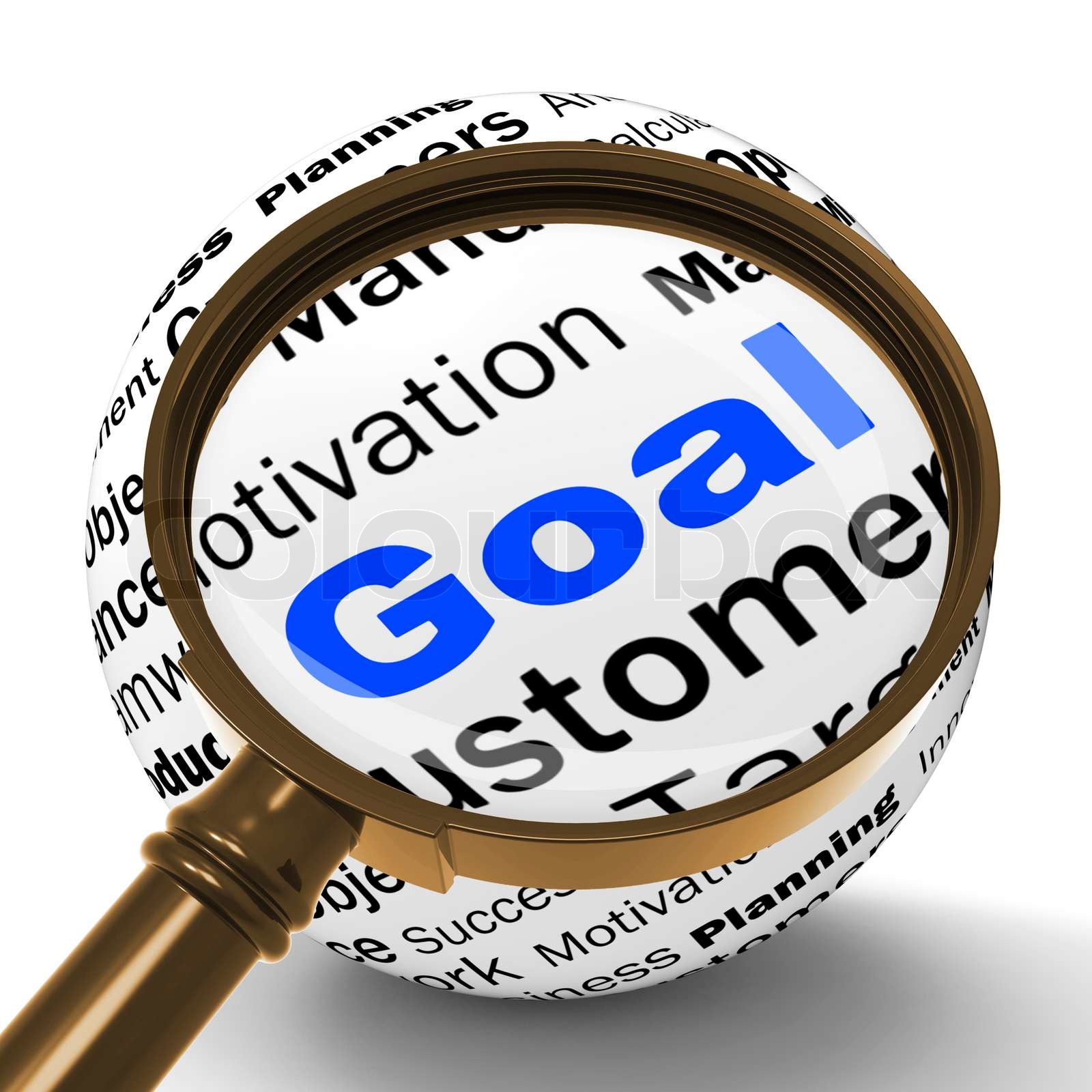 goal-magnifier-definition-shows-future-aims-and-aspirations-stock