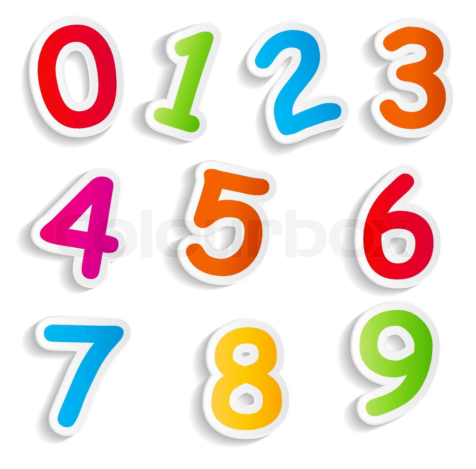 Funny Comic Numbers Vector Illustration | Stock vector | Colourbox