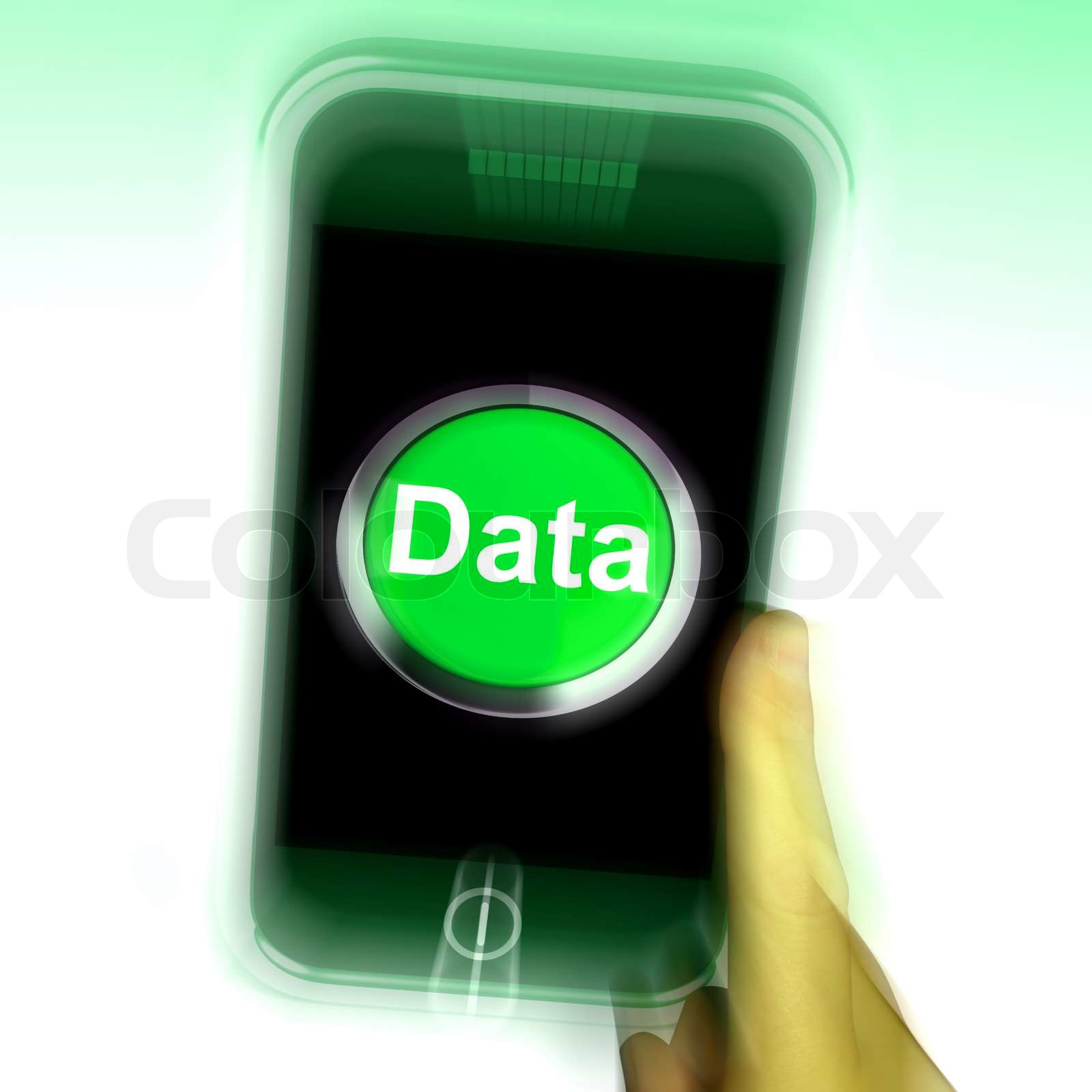 Mobile Daten zeigt Dokumente Informationen und Wolke | Stock Bild ...