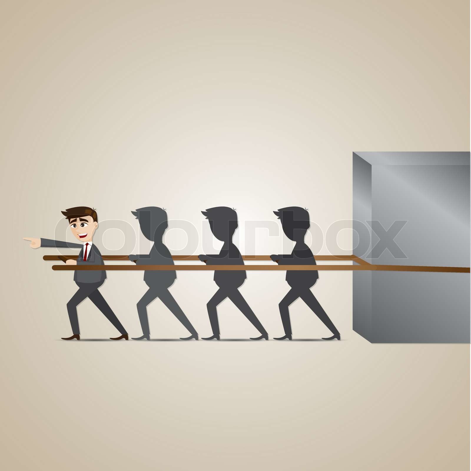 cartoon leadership businessman | Stock vector | Colourbox