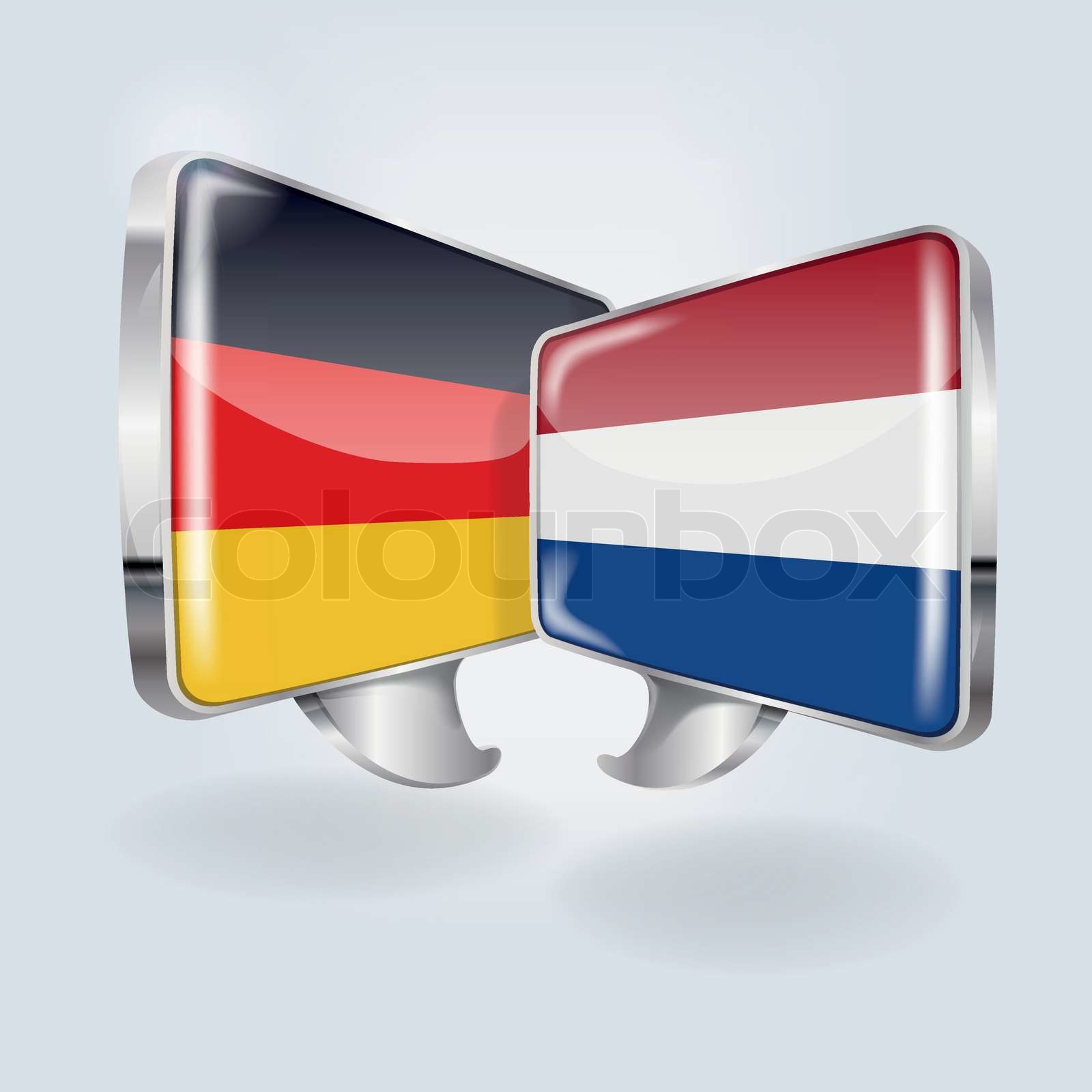 Sprechblasen in deutsch und niederländisch StockVektor Colourbox