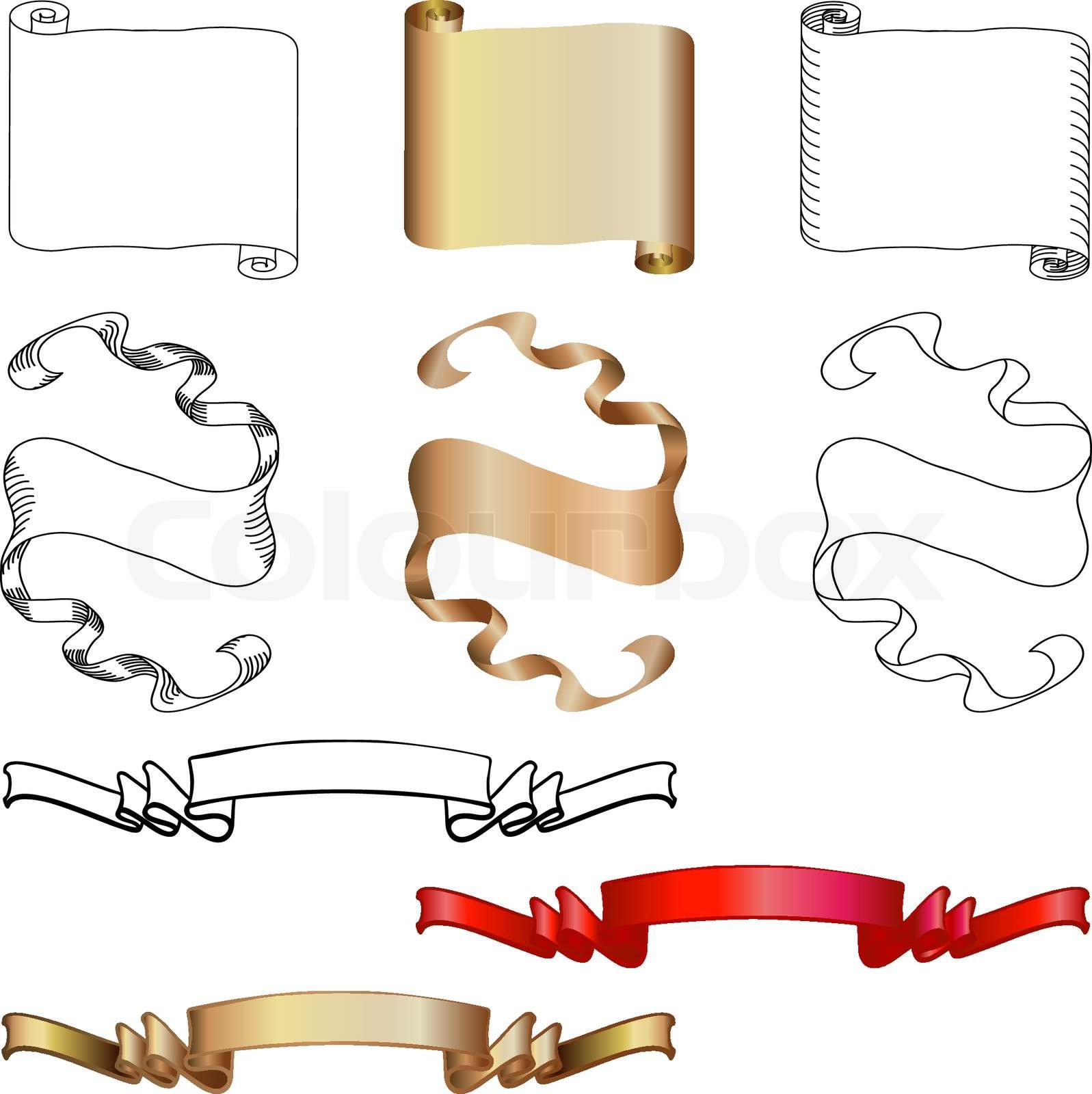 Scroll Banner Designs Vector