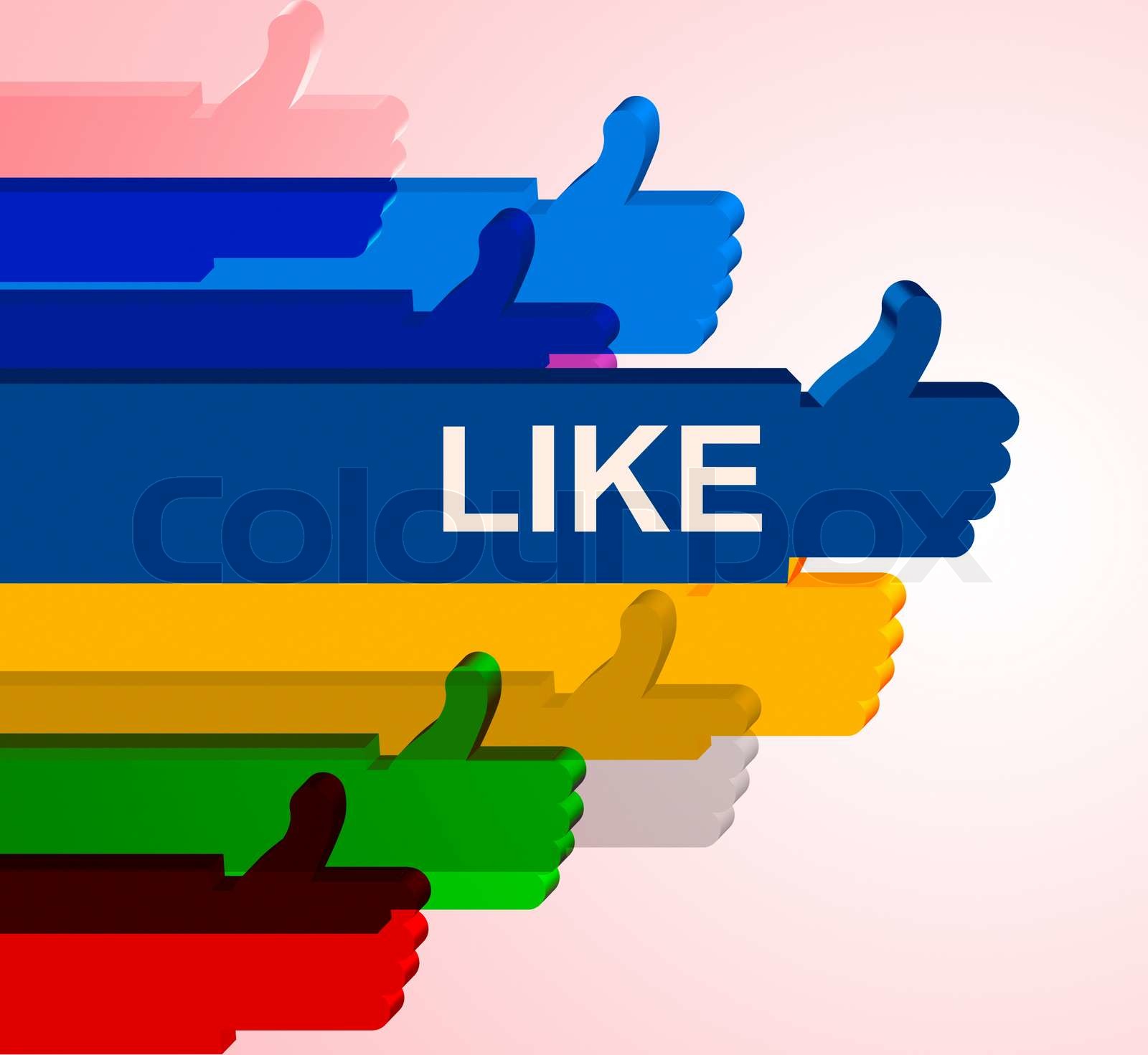 Thumbs Up Means Social Media And Agree Stock Image Colourbox