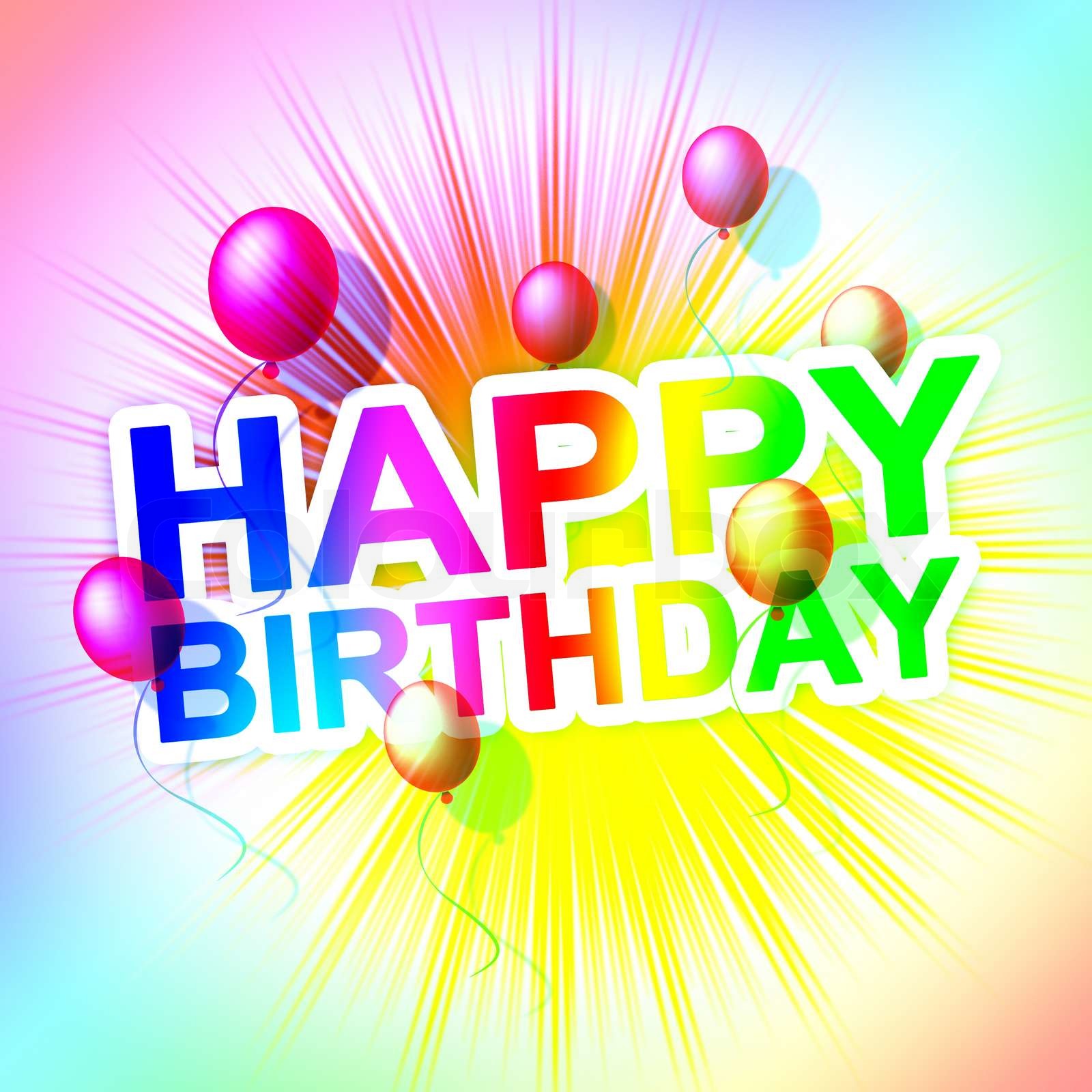 Happy Birthday Shows Greeting Happiness And Parties Stock image