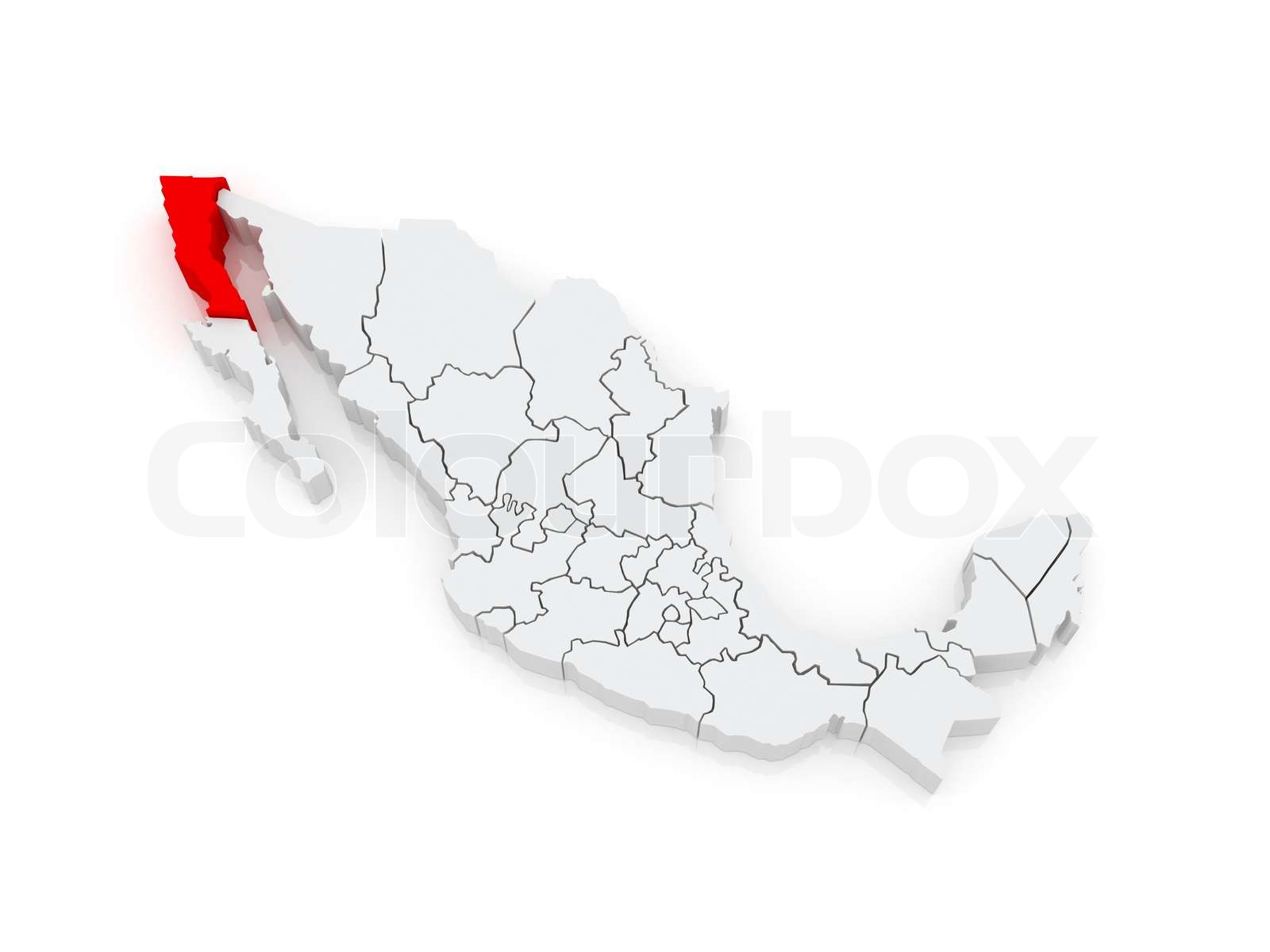 Map of Baja California. Mexico. | Stock image | Colourbox