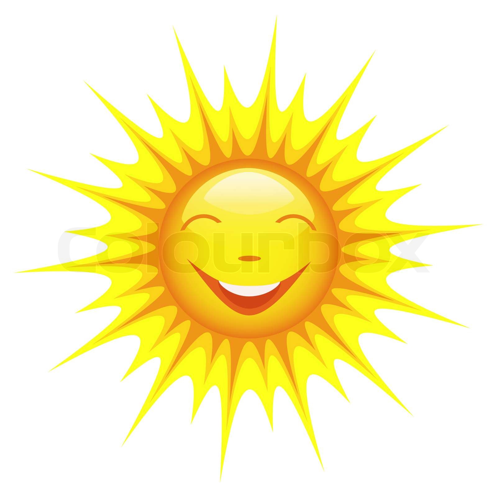 Lächeln Sonne isoliert auf weißem Hintergrund | Stock-Vektor | Colourbox