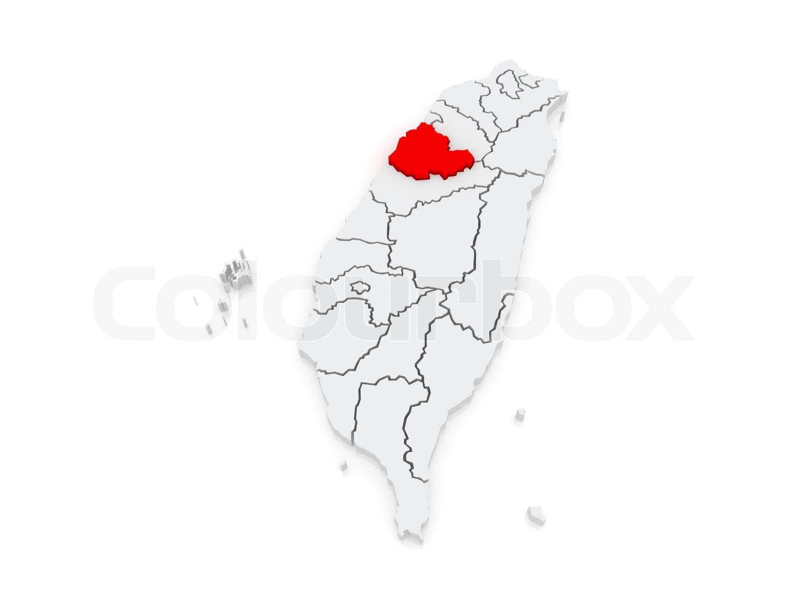 Map of Miaoli County. Taiwan. Stock image Colourbox
