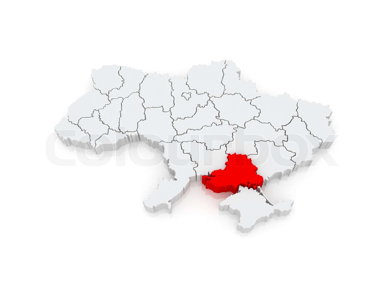 Map of Kherson region. Ukraine. | Stock image | Colourbox