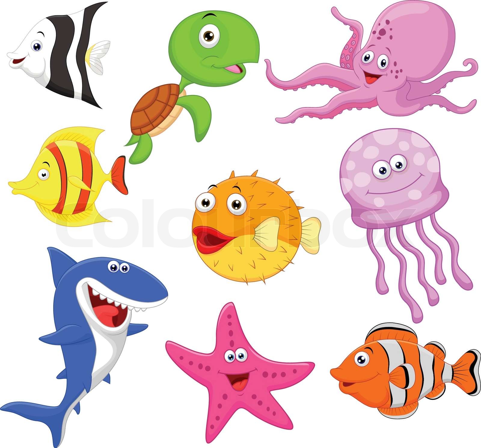 süß Meer leben Cartoon collection | Stock-Vektor | Colourbox