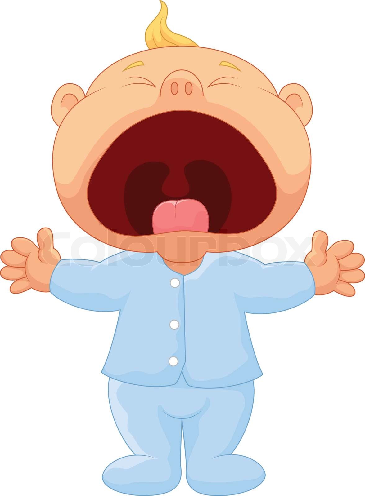 Cartoon Baby boy crying Stock vector Colourbox