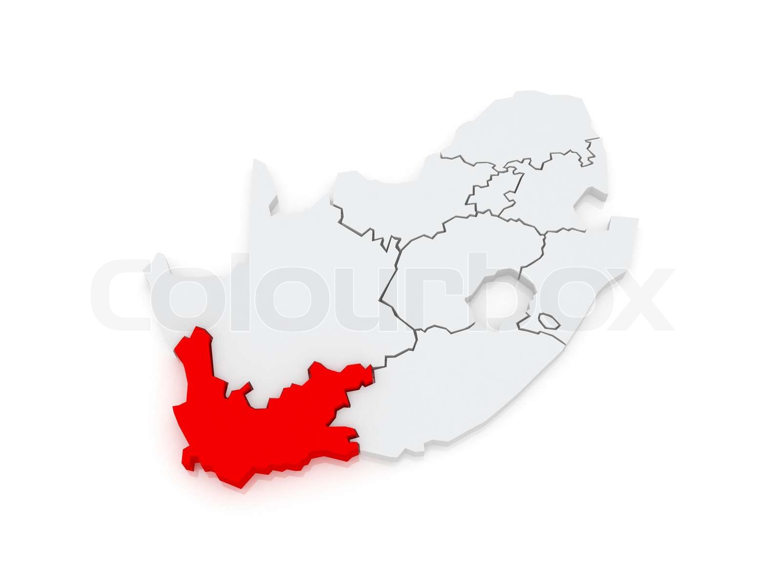 Map of Western Cape (Cape Town). South Africa. | Stock image | Colourbox