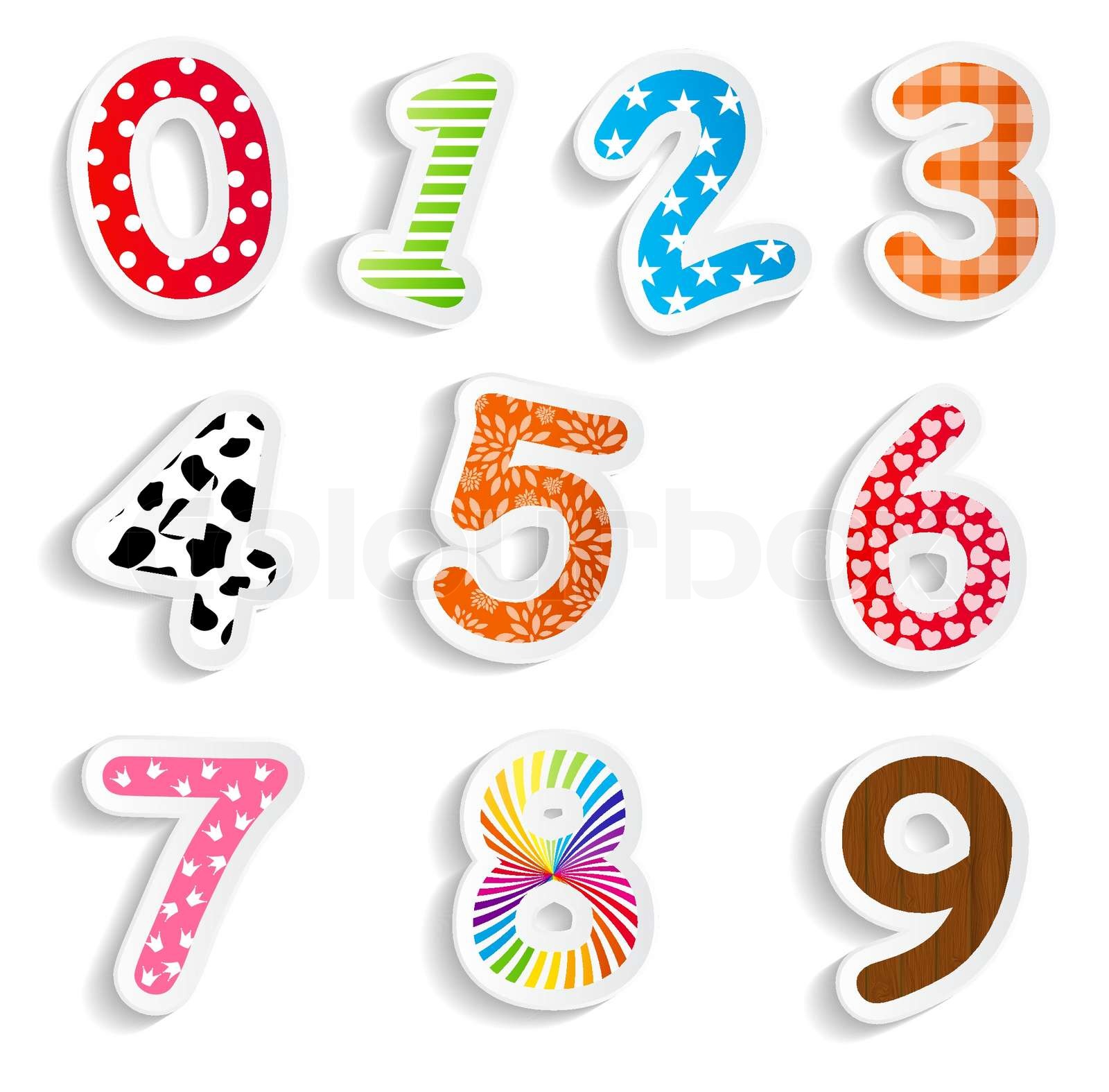 Funny Comic Numbers Vector Illustration | Stock vector | Colourbox