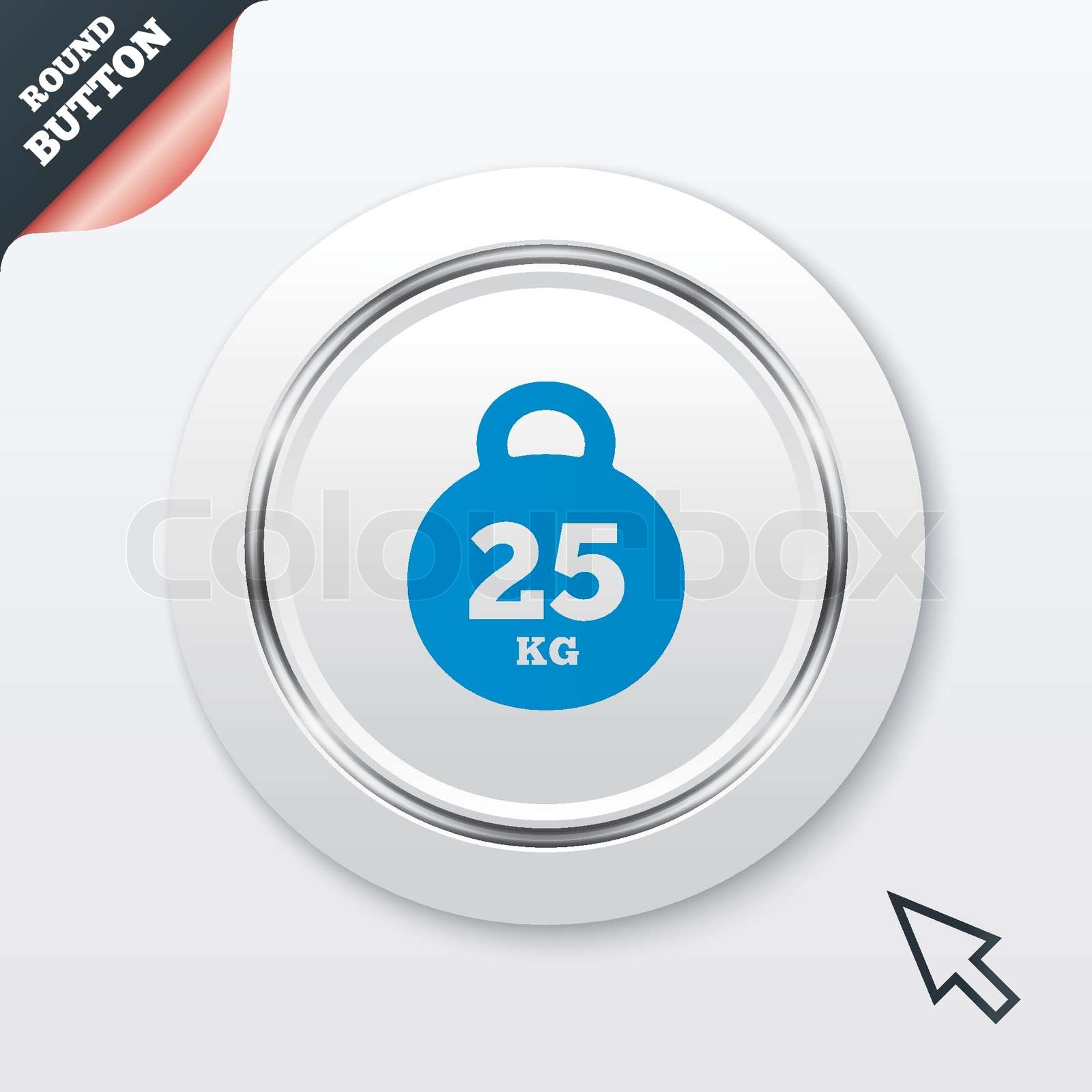 Gewicht Zeichen Symbol. 25 Kilogramm (kg). Sport-symbol | Stock-Vektor ...