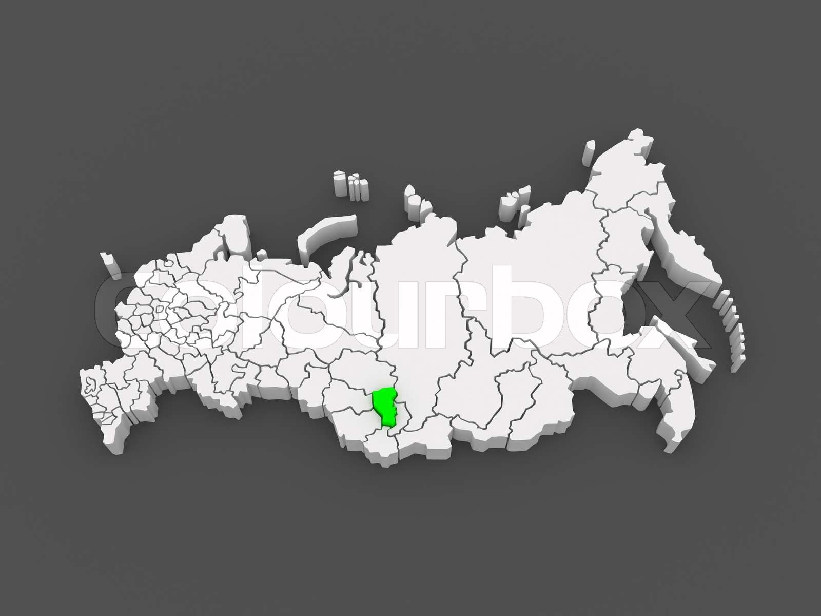 Map of the Russian Federation. Kemerovo region. | Stock image | Colourbox