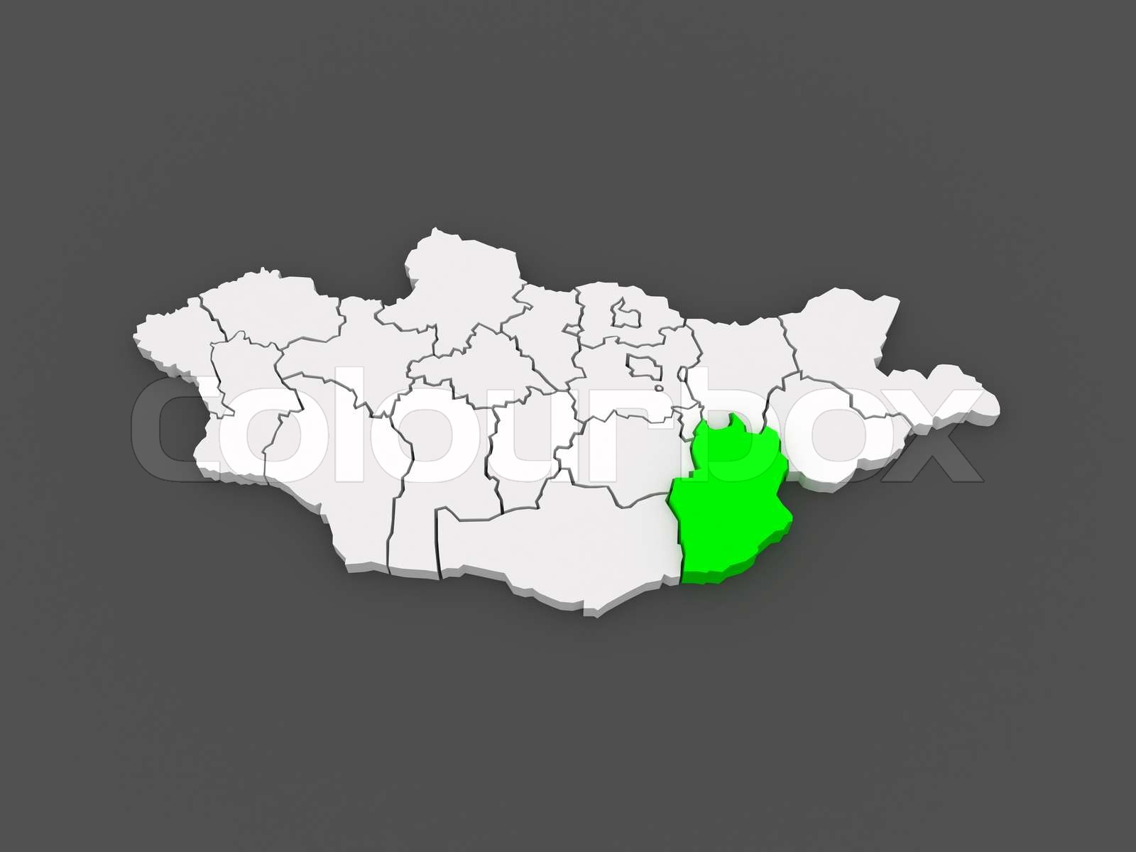 Map of Dornogovi. Mongolia. Stock image Colourbox