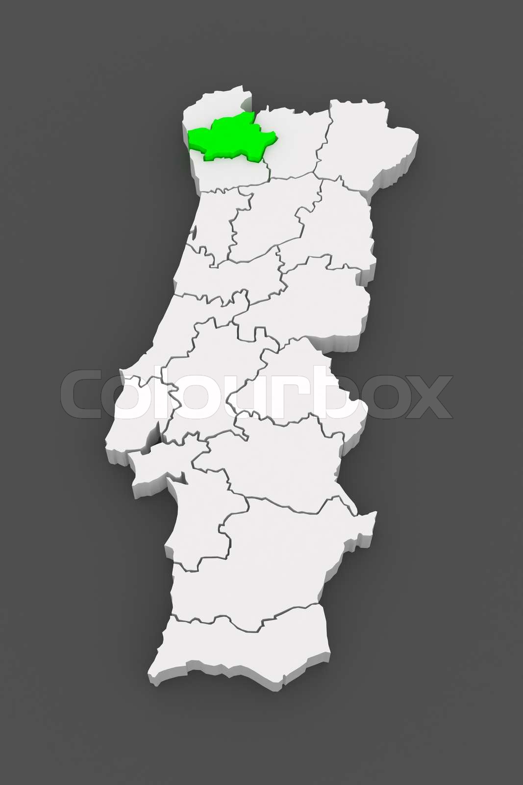 Karte von Braga. Portugal. | Stock Bild | Colourbox