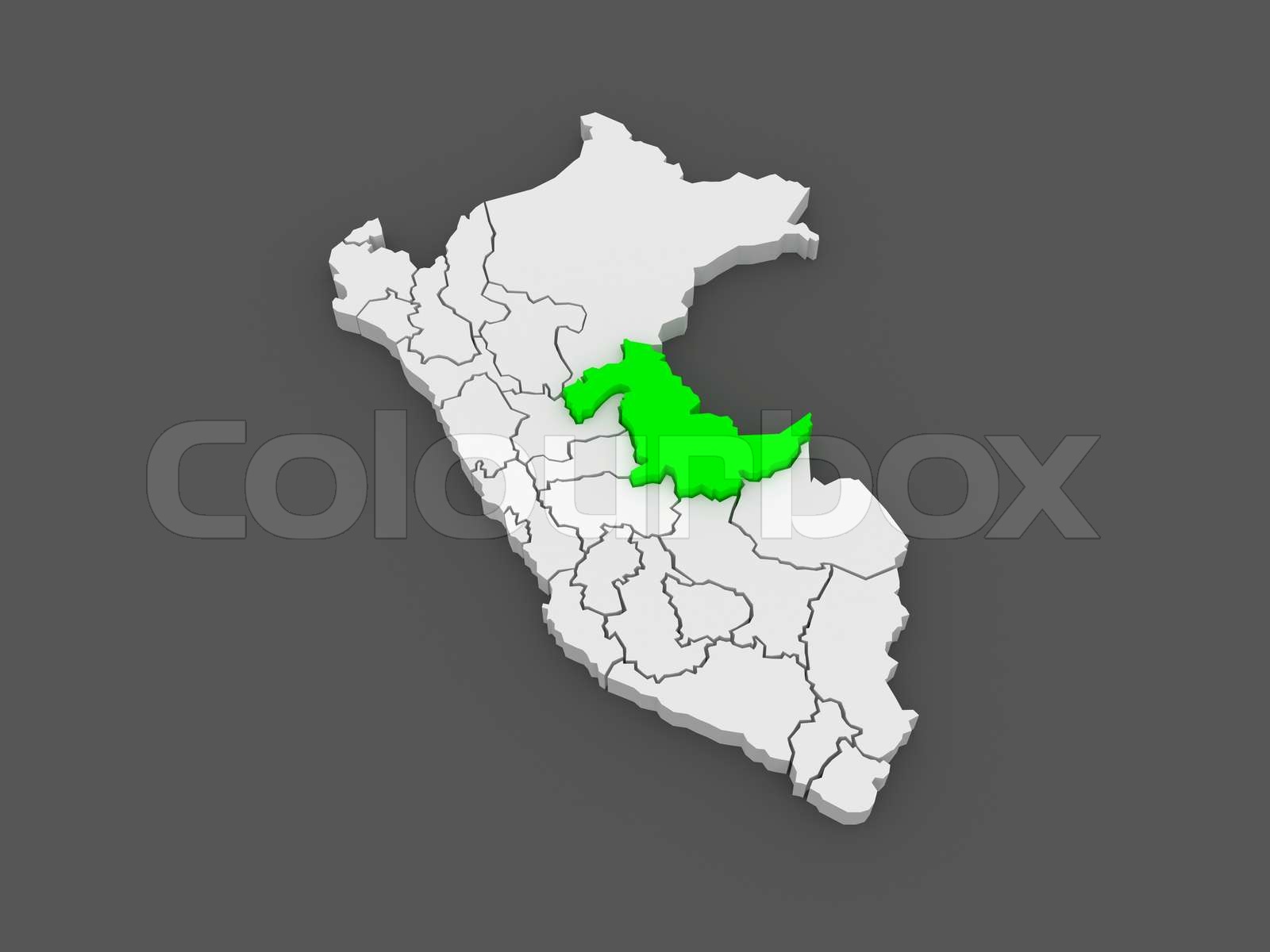Map of Ucayali Peru Stock image Colourbox