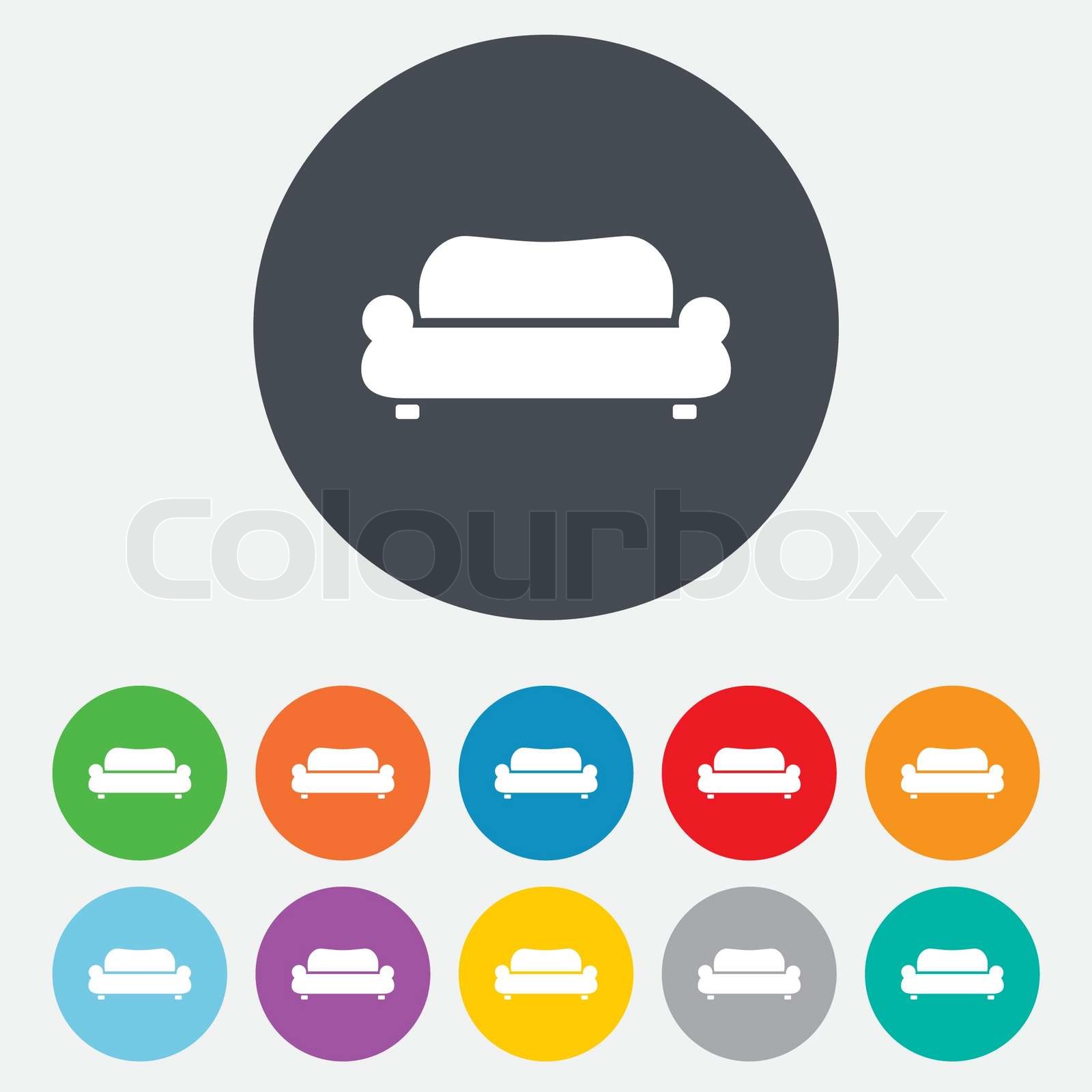 Comfortable sofa icon. Modern couch symbol. Stock vector Colourbox