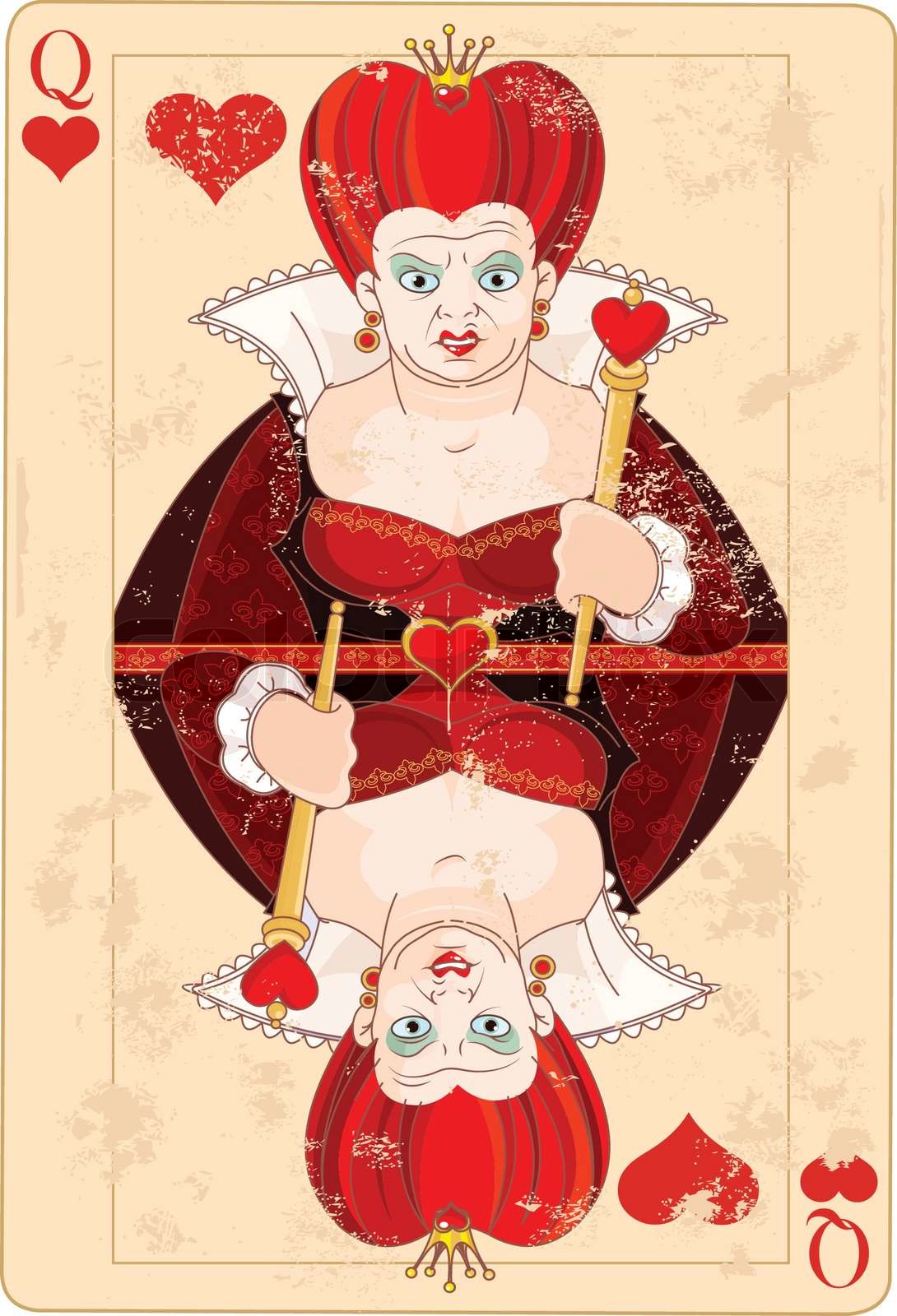 Königin der HerzenKarte StockVektor Colourbox