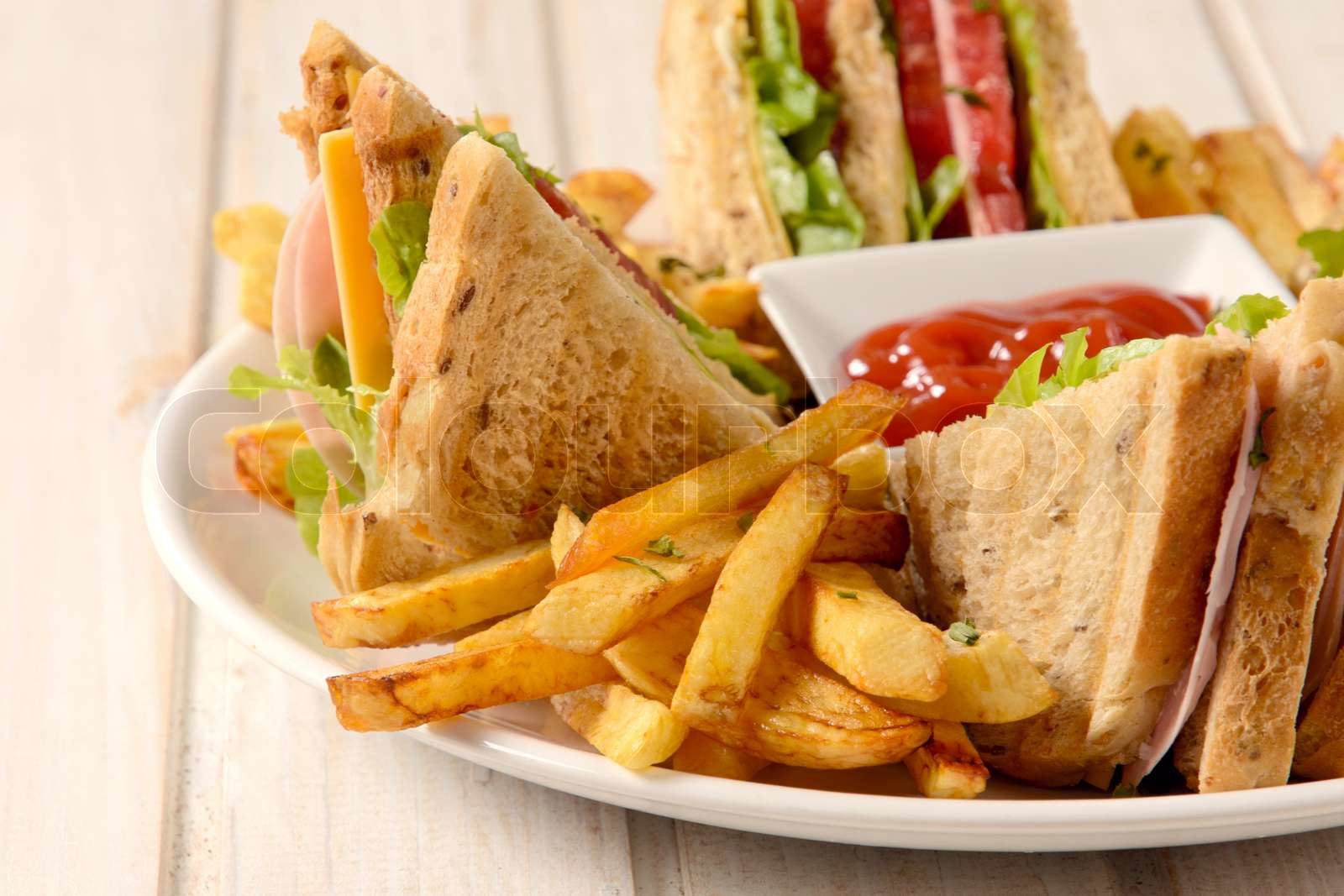 French Fries And Club Sandwich Stock Image Colourbox French Fries And Club Sandwich Stock Image Colourbox