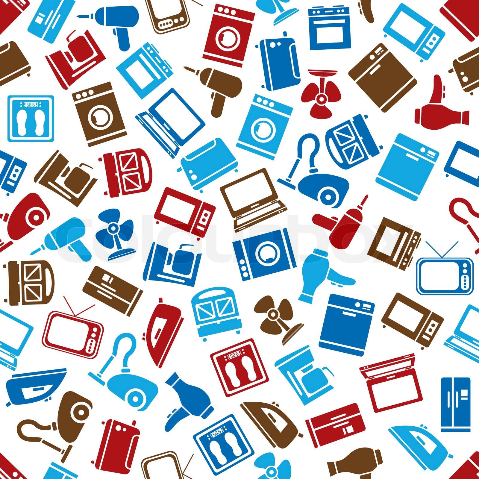 home appliance seamless pattern | Stock vector | Colourbox