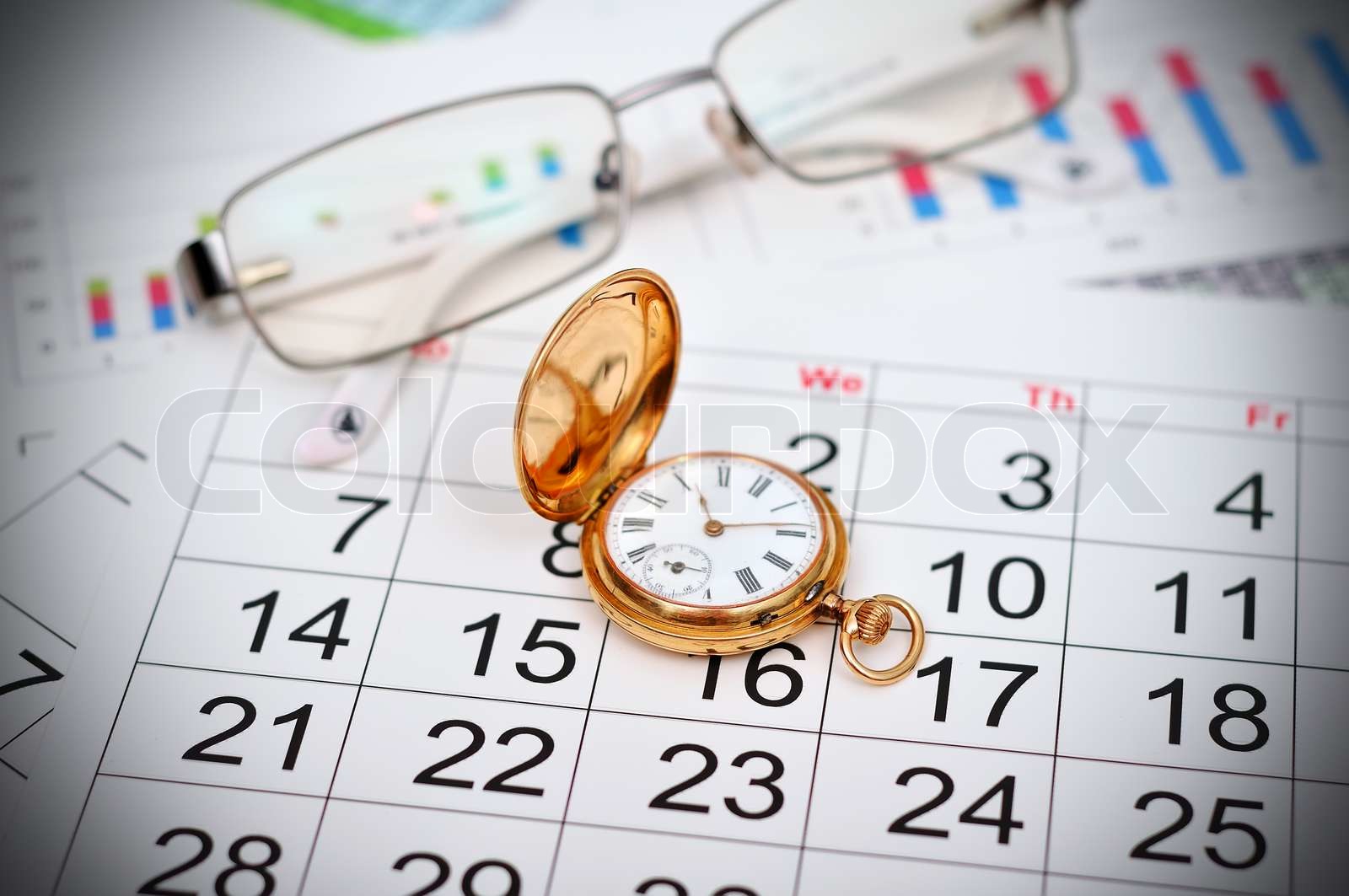 Uhr und Kalender | Stock Bild | Colourbox