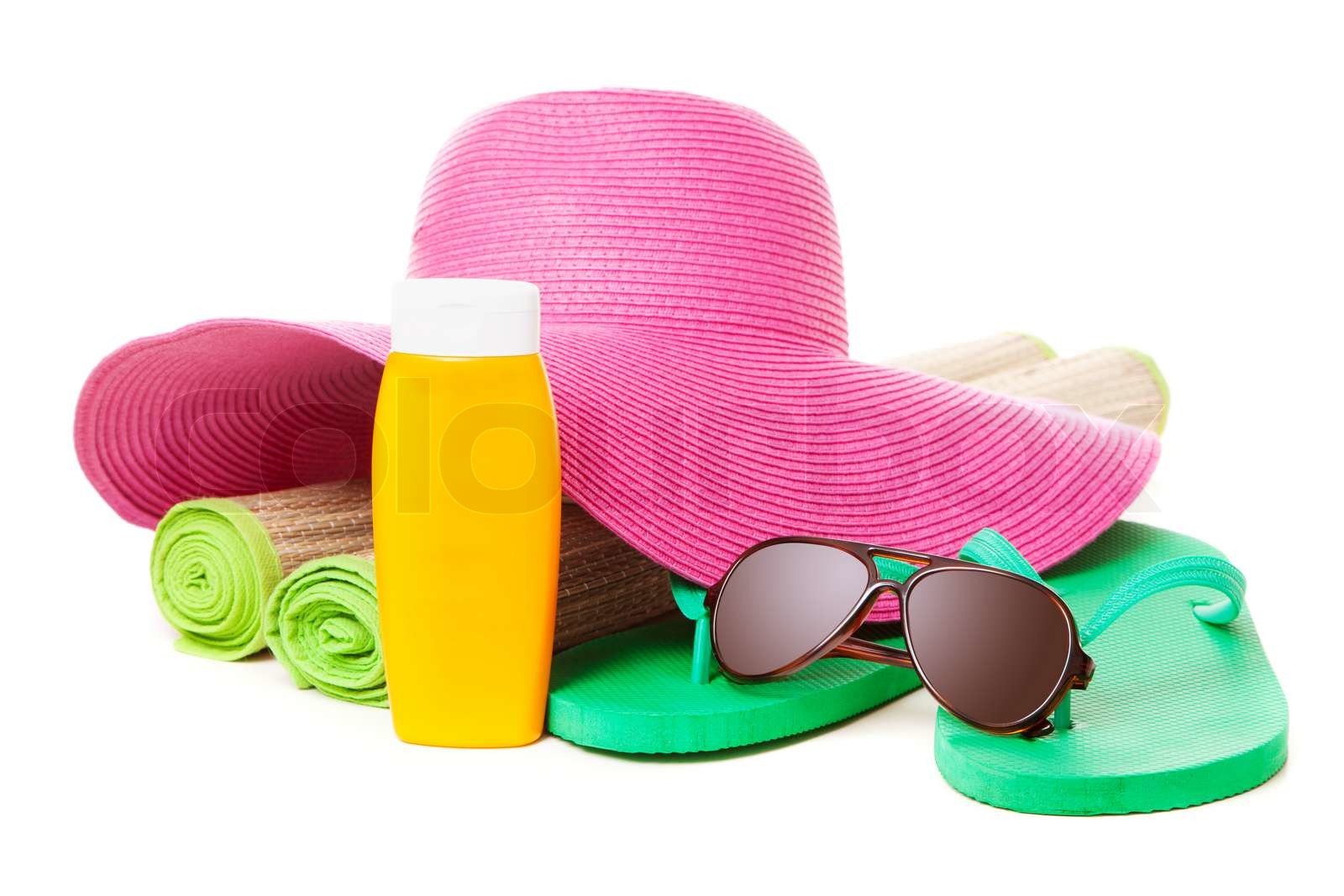 Beach accessories - summer travel | Stock image | Colourbox