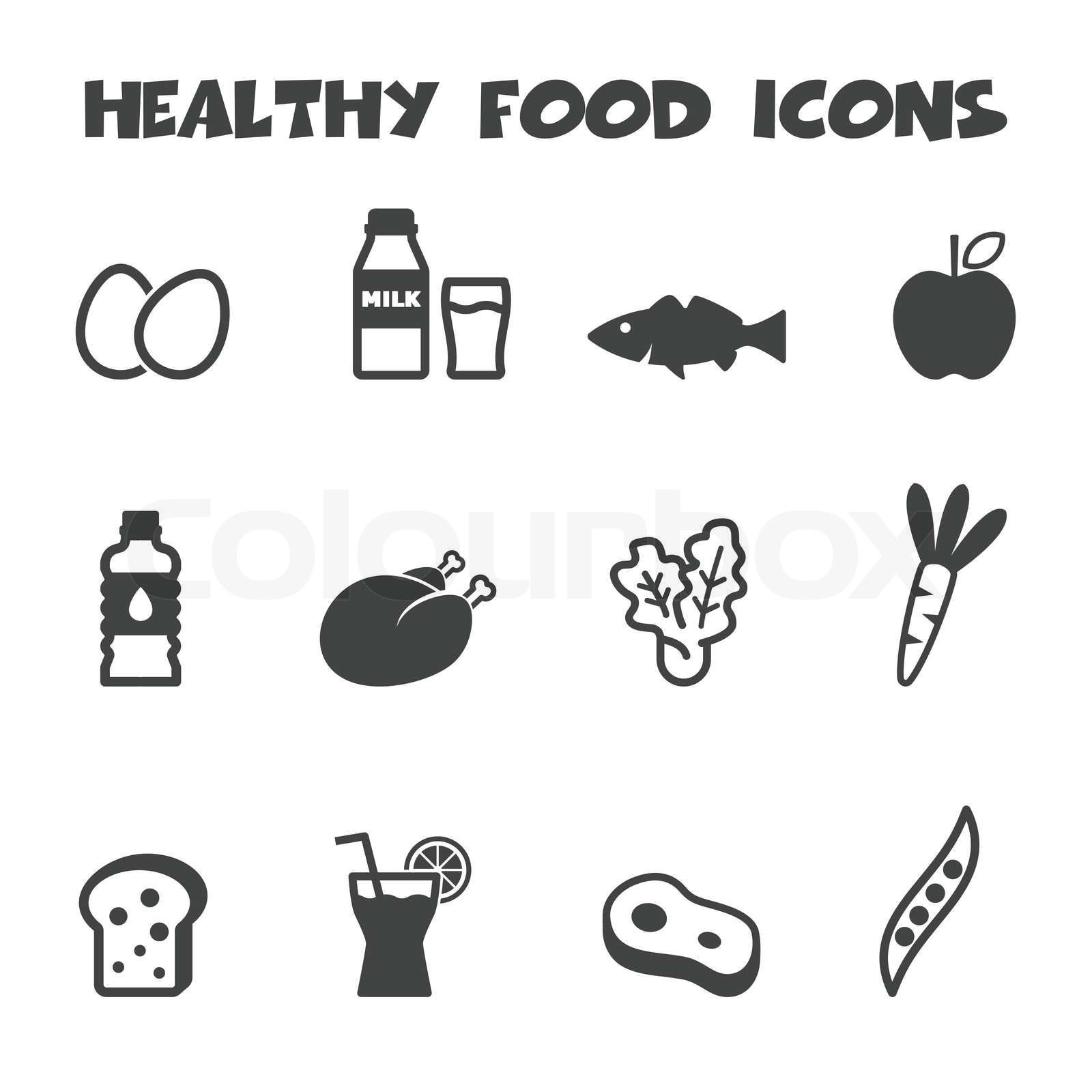 healthy food icons | Stock vector | Colourbox
