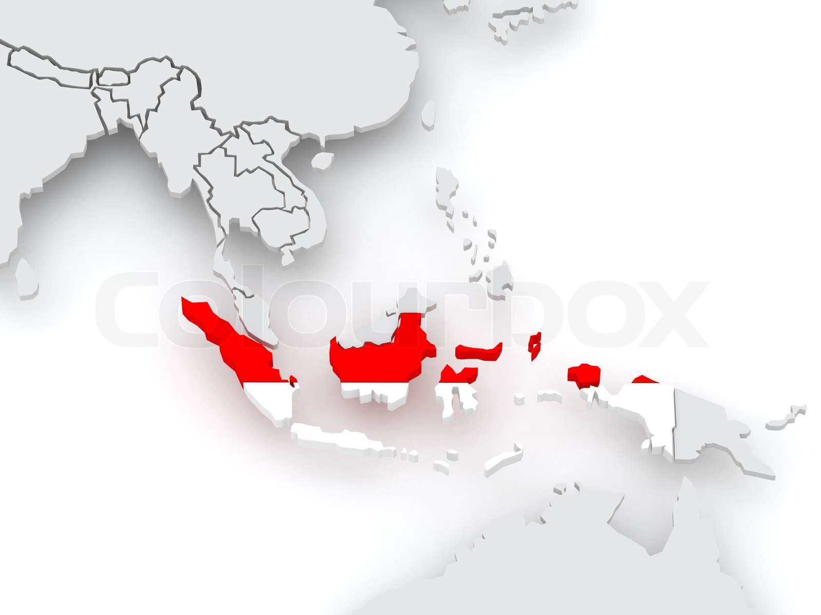 Map Of Worlds Indonesia Stock Image Colourbox 1600px COLOURBOX10733193