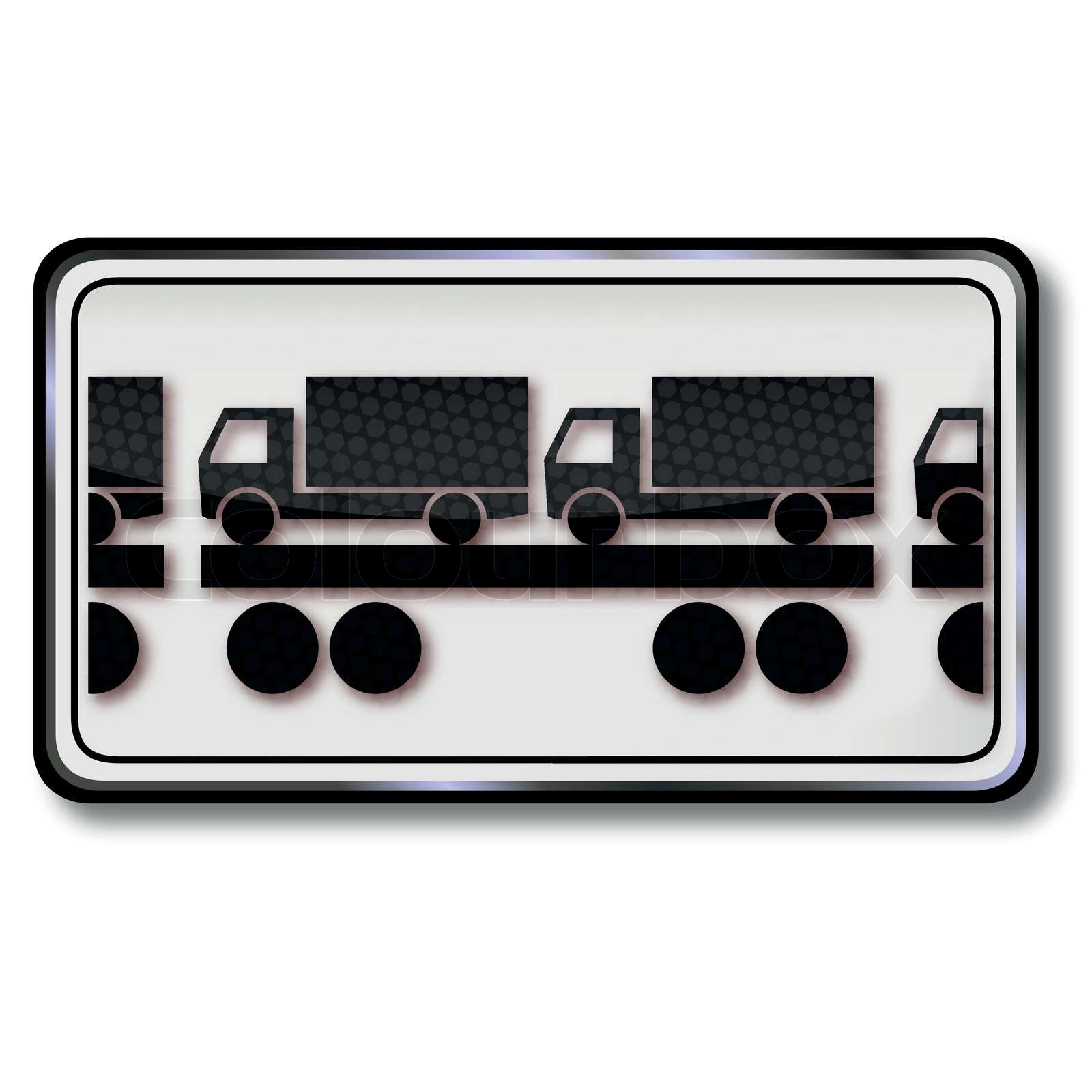 Schild Lastwagenzug und LKW auf Wagons StockVektor Colourbox