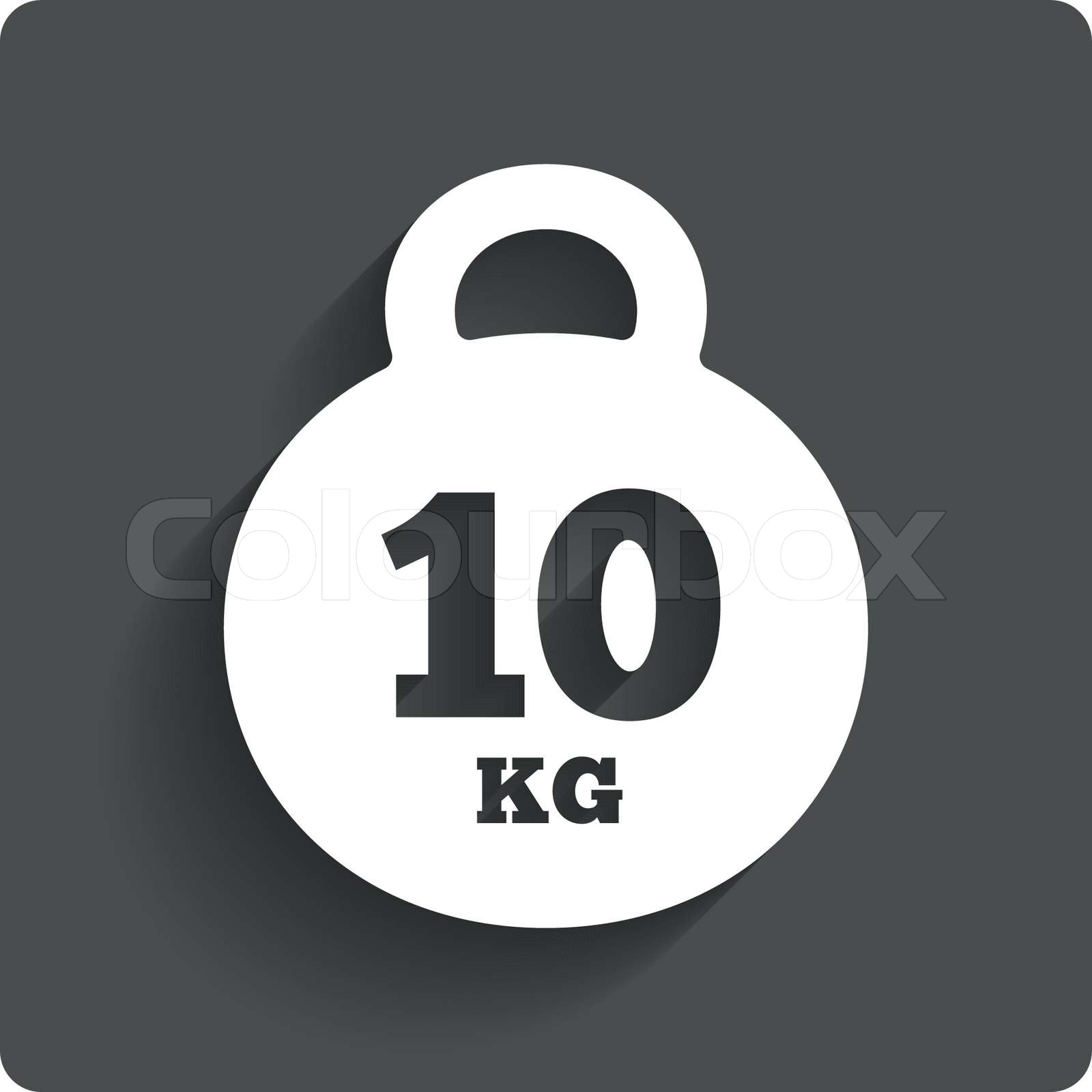 Gewicht Zeichen Symbol. 10 Kilogramm (kg). Sport-symbol | Stock-Vektor ...
