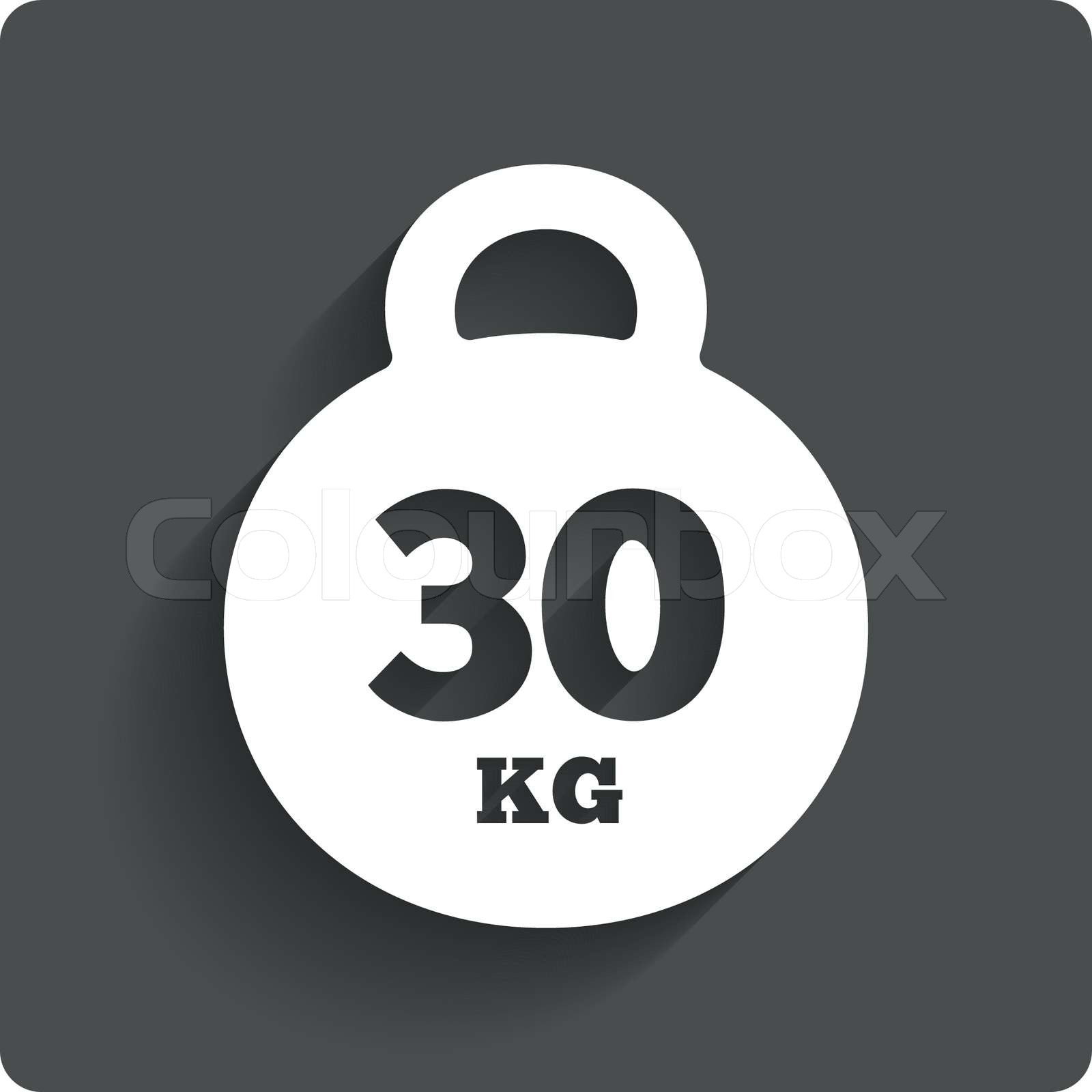 Gewicht Zeichen Symbol. 30 Kilogramm (kg). Sport-symbol | Stock-Vektor ...