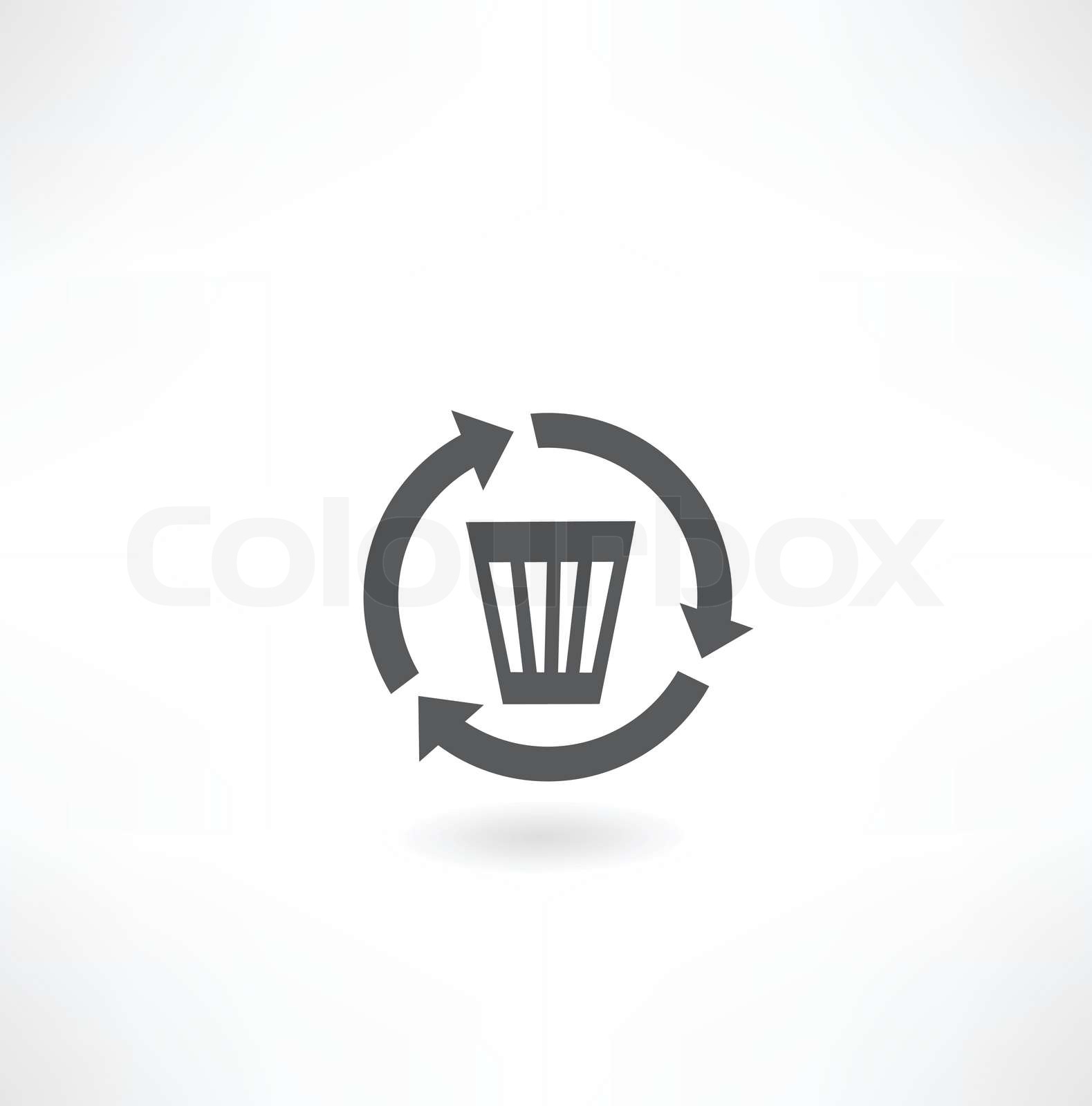 wastebasket icon with arrows Stock vector Colourbox