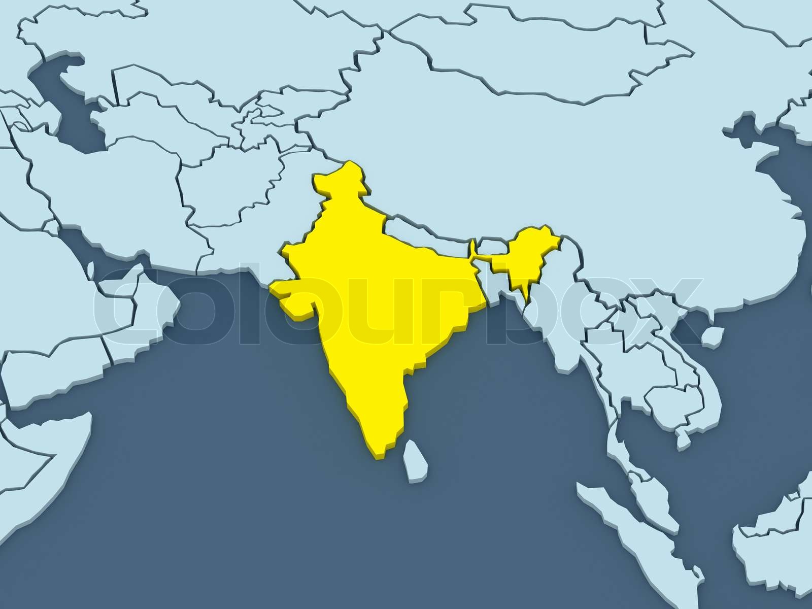 Map of worlds. India. | Stock image | Colourbox